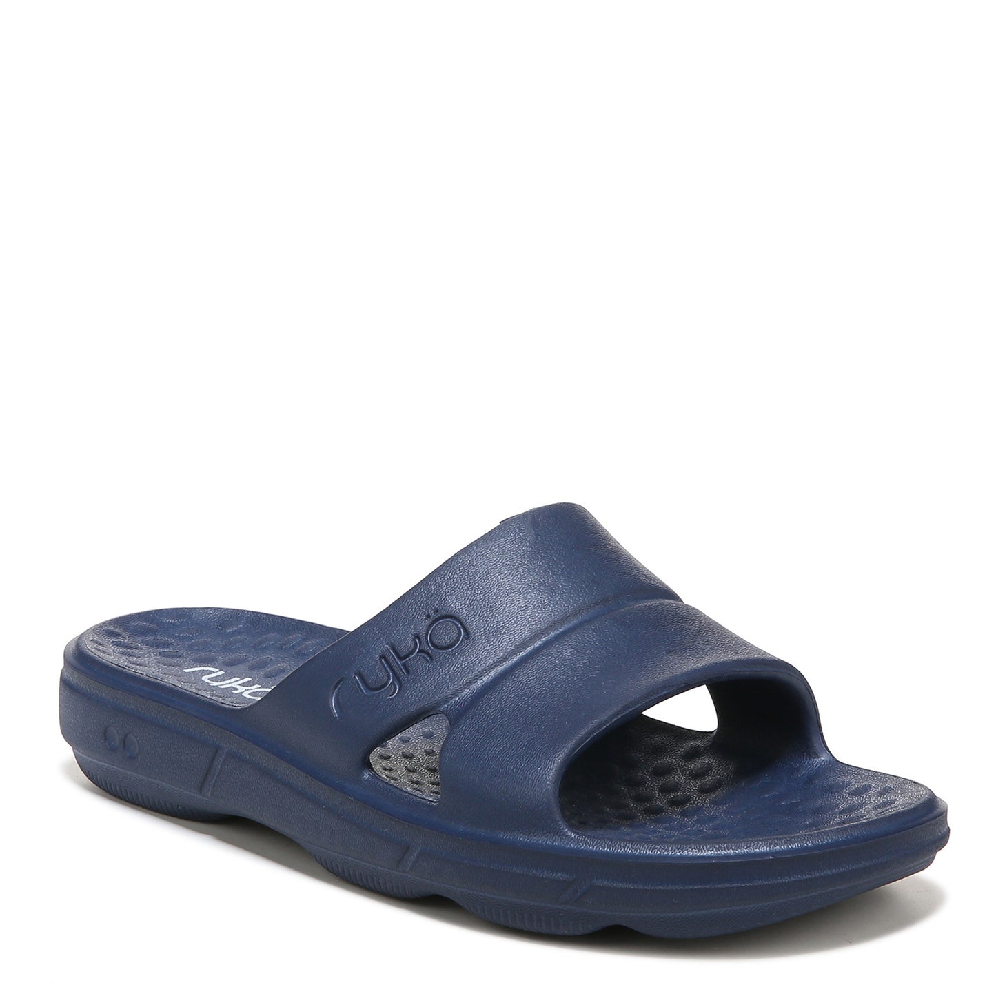 Peltz Shoes Women's Ryka Restore Slide Recovery Sandal BLUE I0464M1402