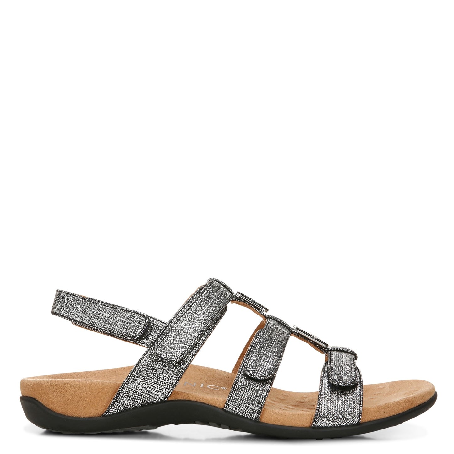 Peltz Shoes Women's Vionic Amber Sandal BLACK METALLIC I0924S1001