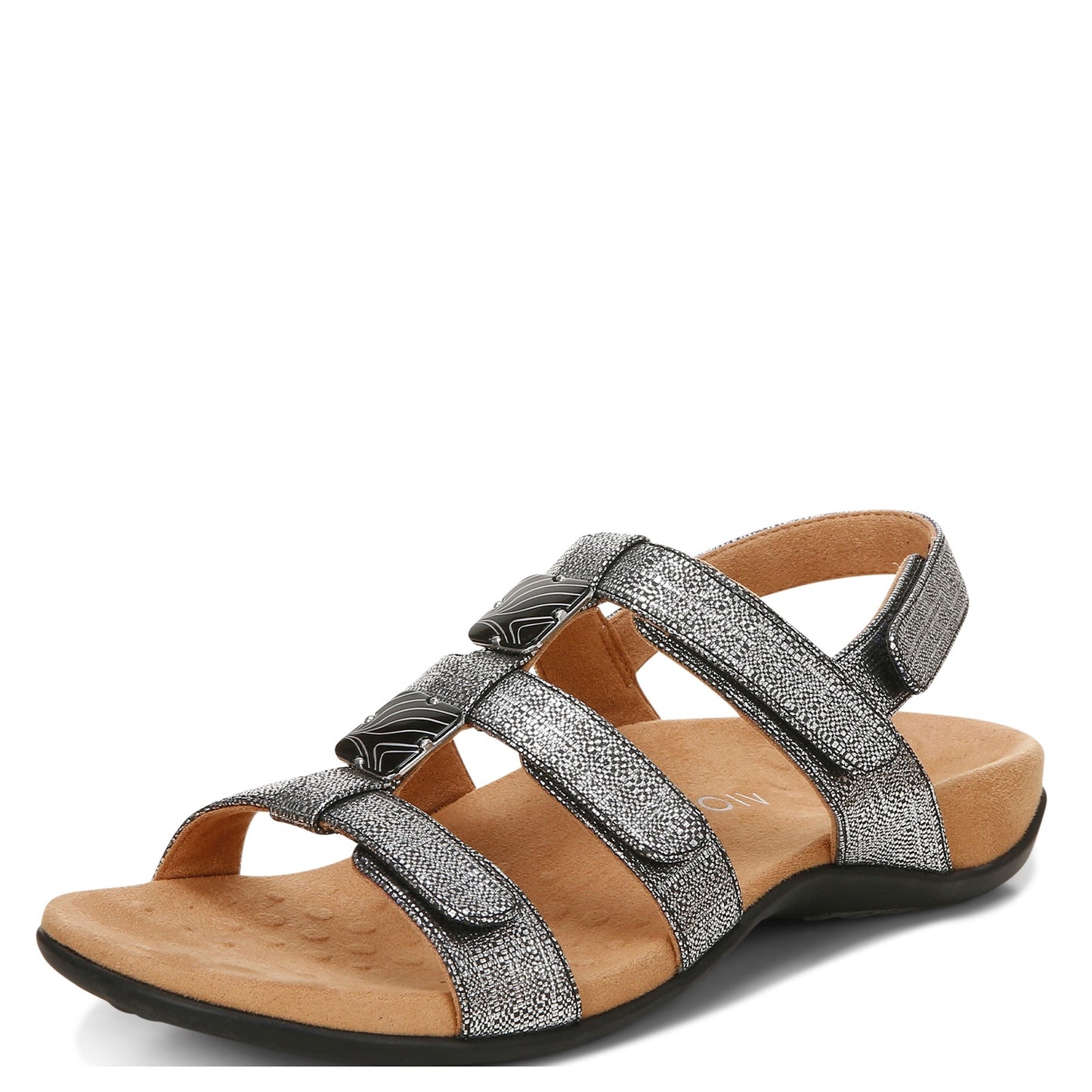 Peltz Shoes Women's Vionic Amber Sandal BLACK METALLIC I0924S1001