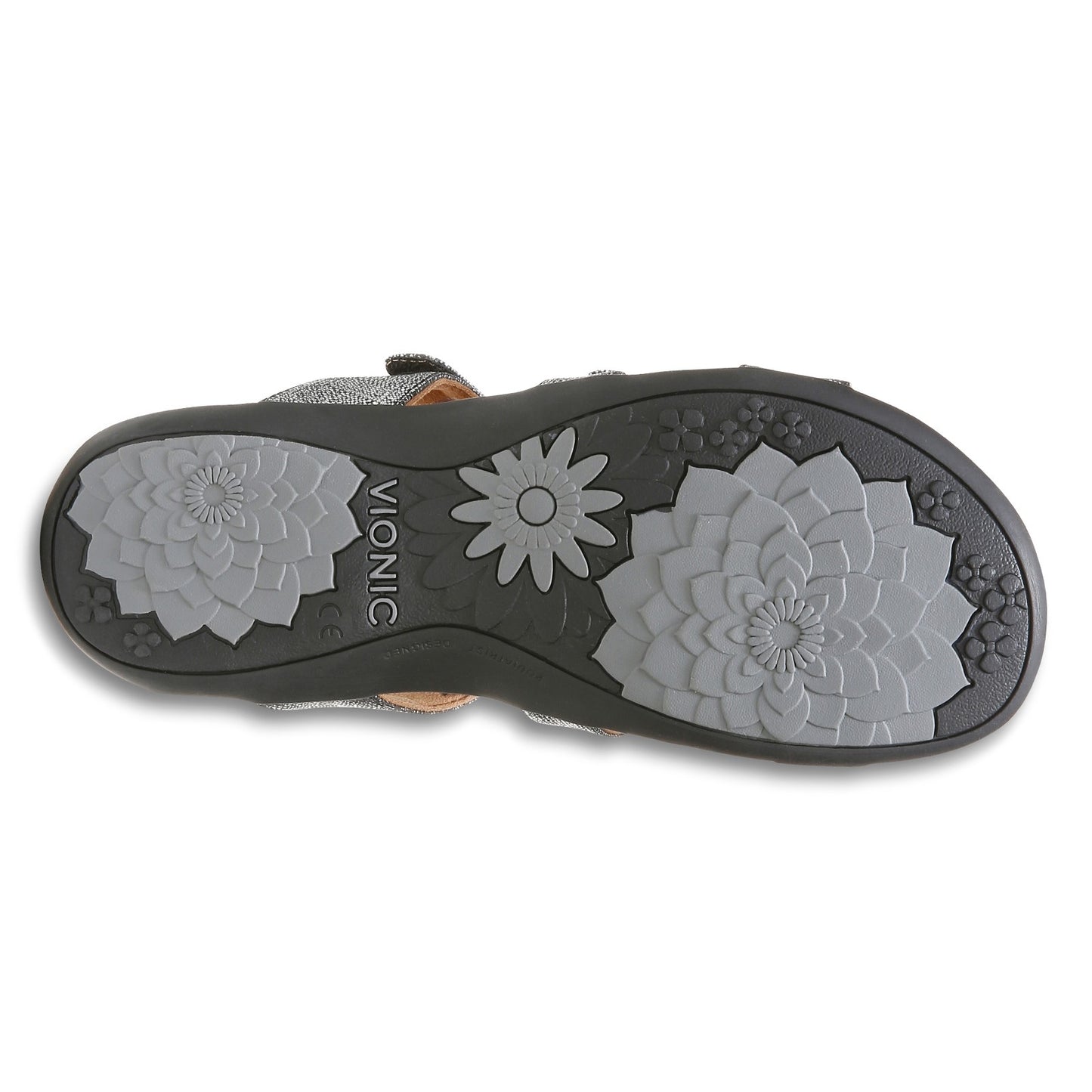 Peltz Shoes Women's Vionic Amber Sandal BLACK METALLIC I0924S1001