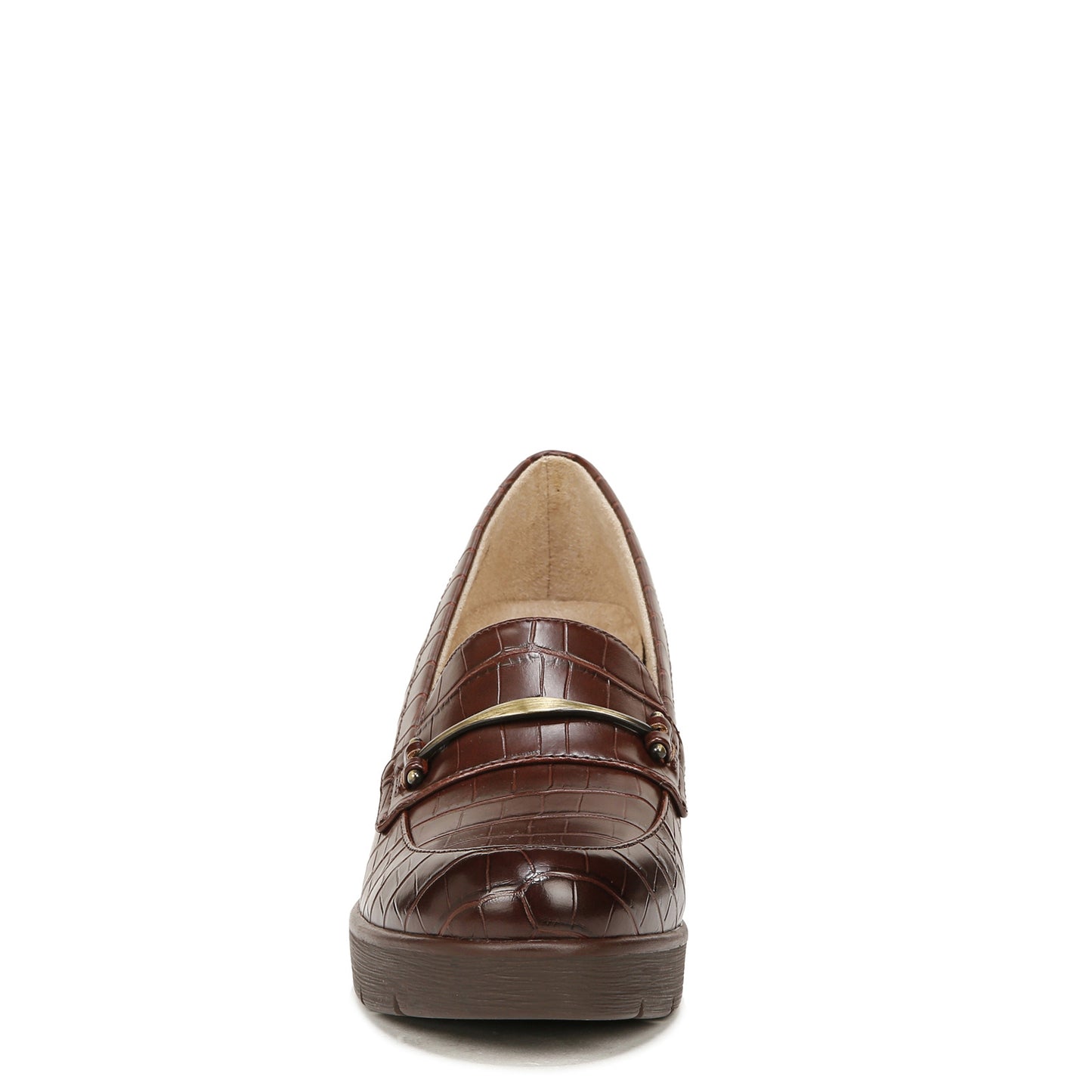 Peltz Shoes Women's SOUL Naturalizer Achieve Loafer BROWN CROCO I2177S3201