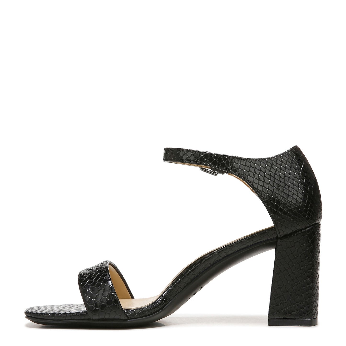 Peltz Shoes Women's Naturalizer Rayner Sandal BLACK SNAKE PRINT I2179S3001