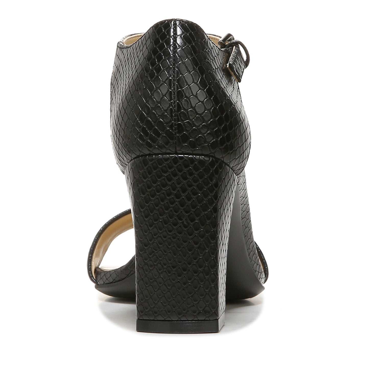 Peltz Shoes Women's Naturalizer Rayner Sandal BLACK SNAKE PRINT I2179S3001