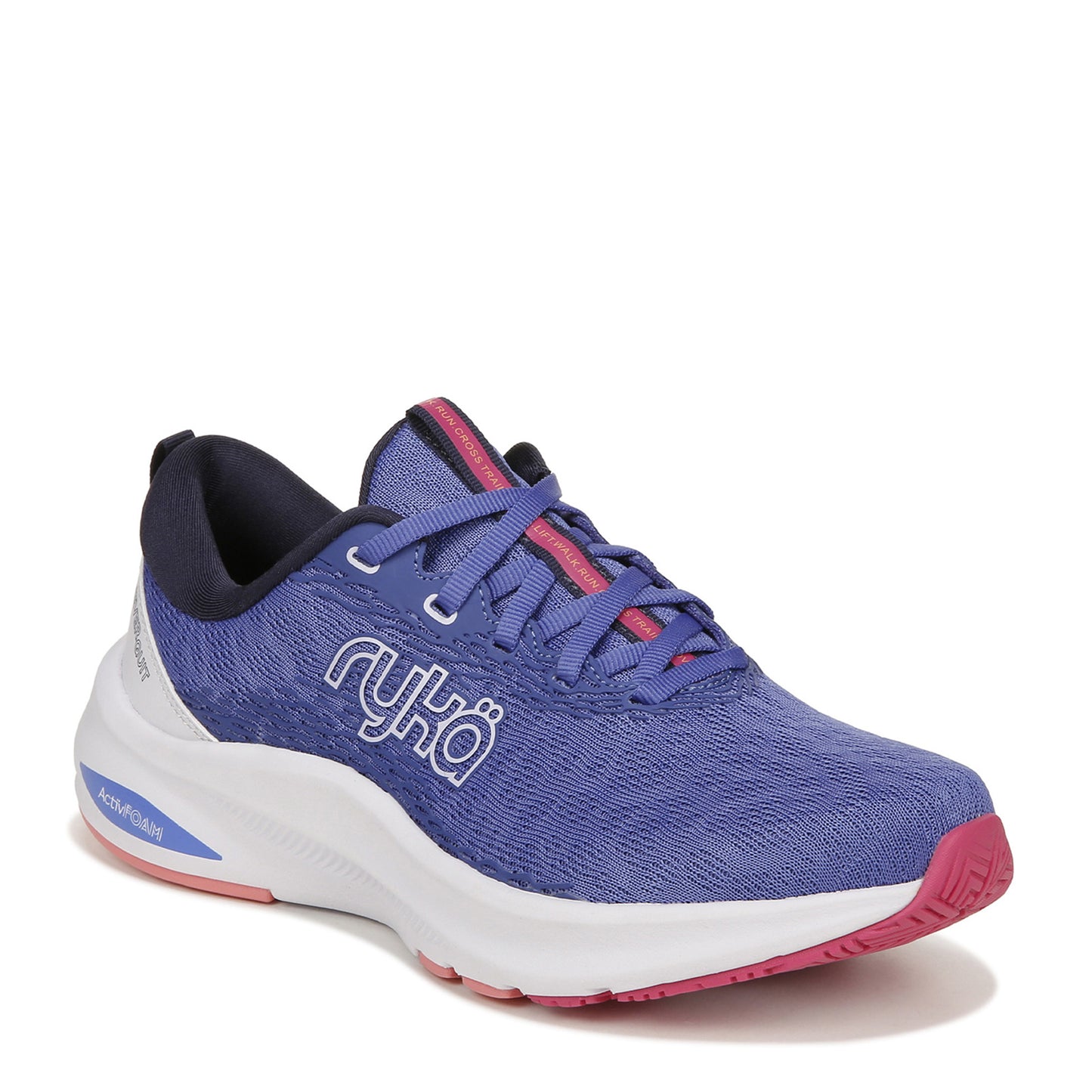 Peltz Shoes Women's Ryka Never Quit Training Shoe Blue/Pink I2222M2401