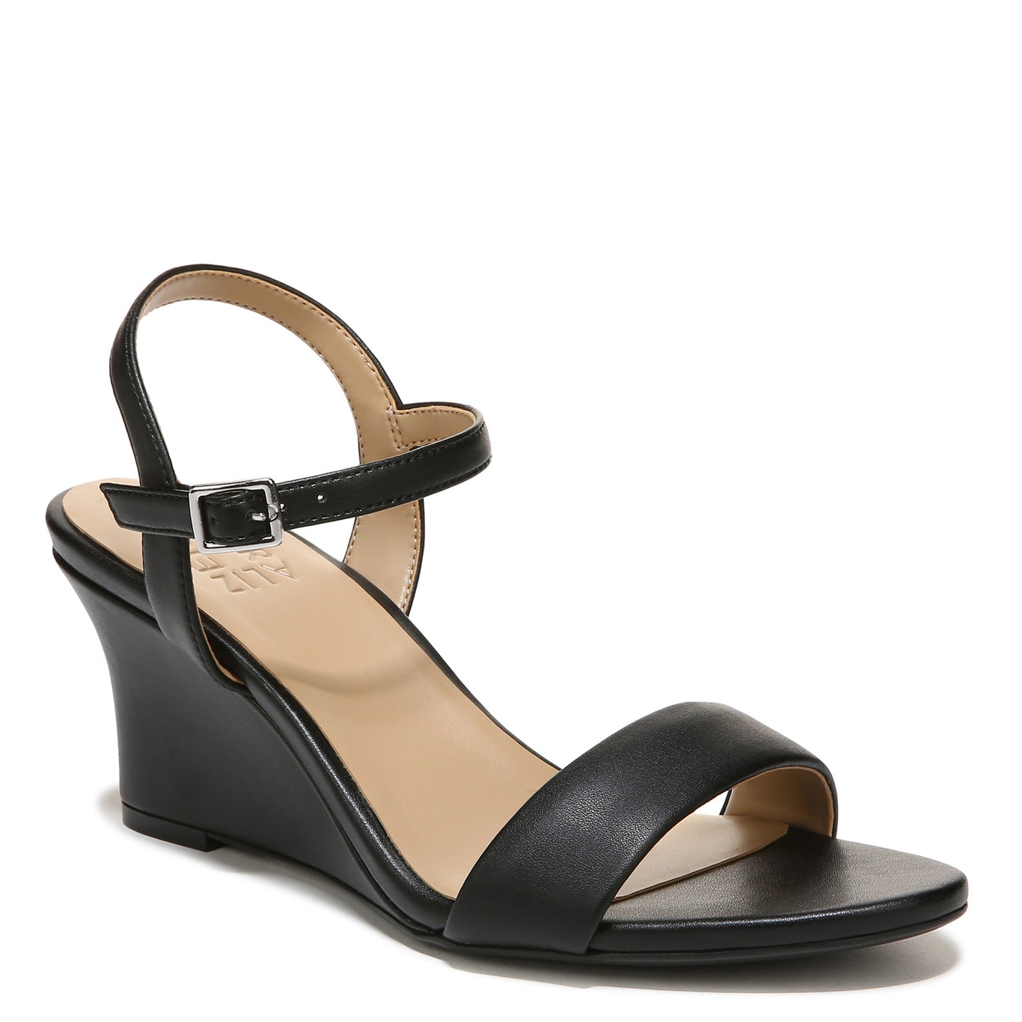 Peltz Shoes Women's Naturalizer Bristol Wedge Sandal BLACK I5894S1001