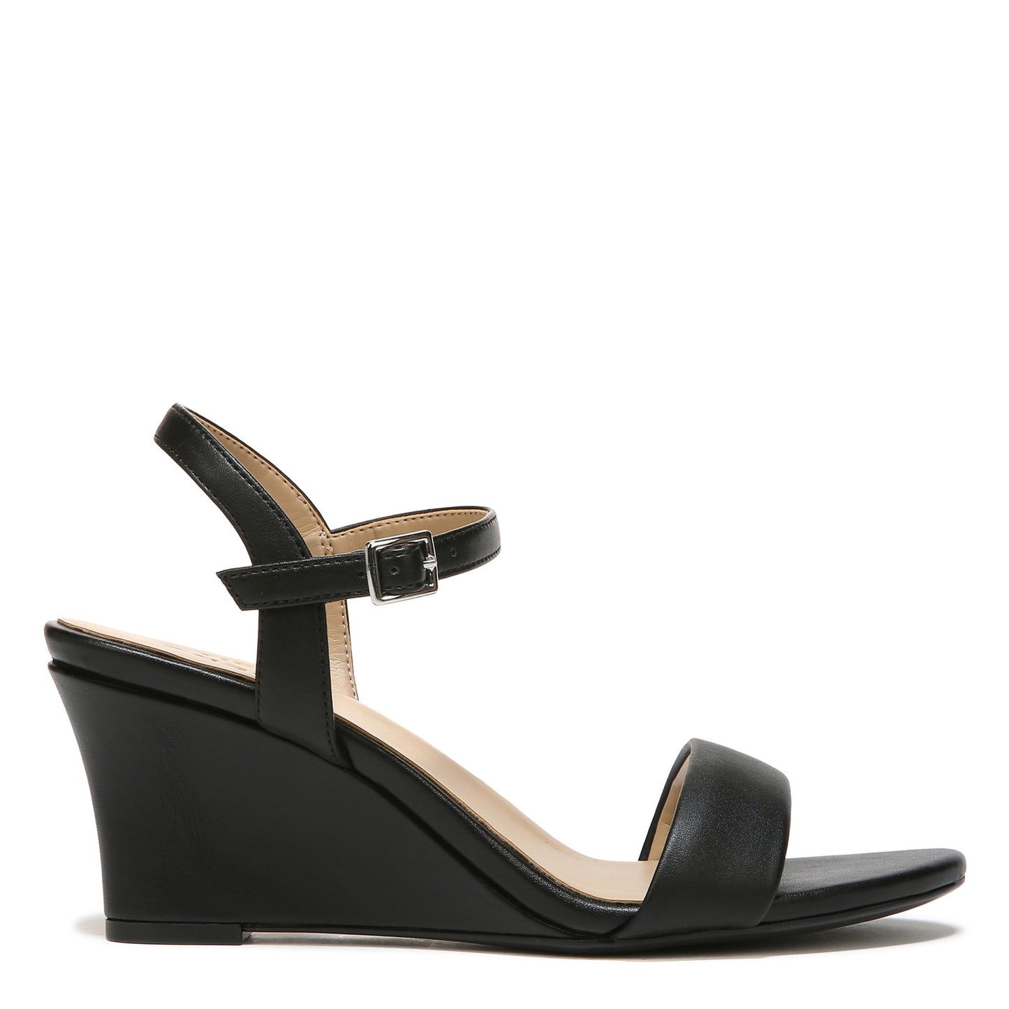 Peltz Shoes Women's Naturalizer Bristol Wedge Sandal BLACK I5894S1001