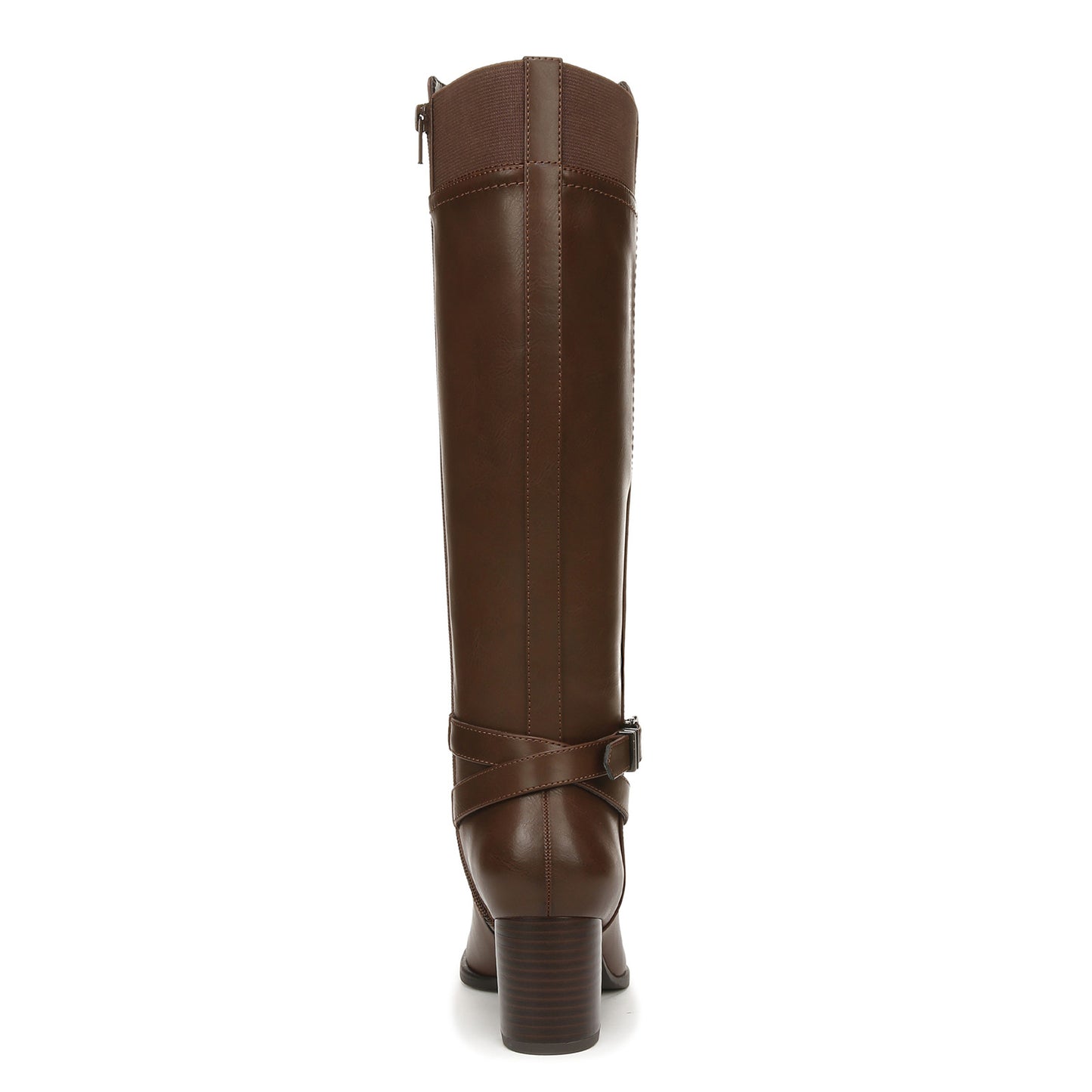 Peltz Shoes Women's SOUL Naturalizer Uptown Boot - Wide Calf Dark Brown Faux Leather I7955S2203