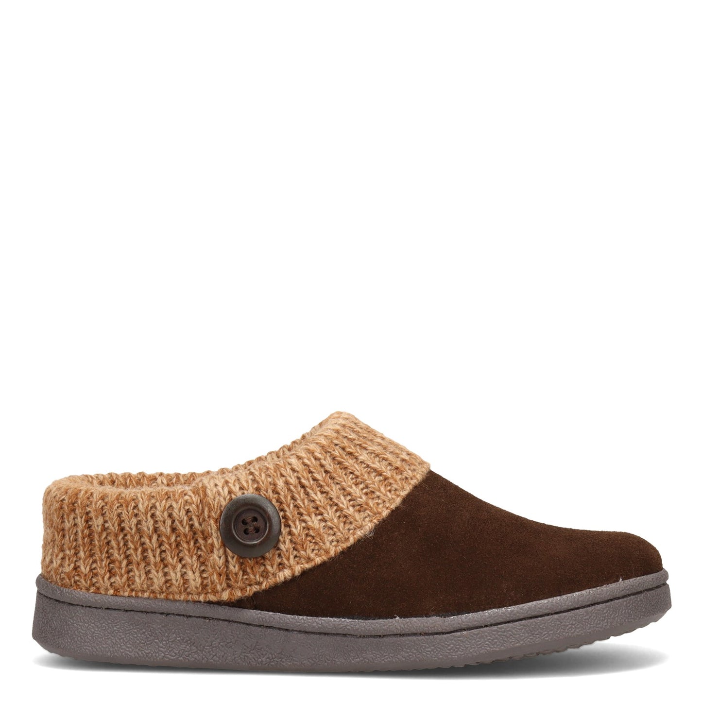 Peltz Shoes Women's Clarks Sweater Collar Slipper MOCHA ICL31459A-MOCHA