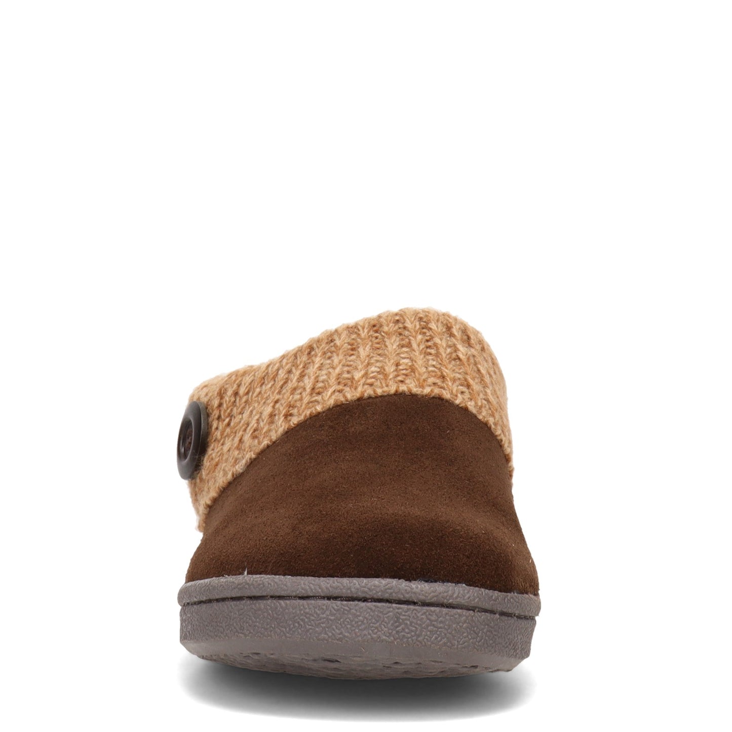 Peltz Shoes Women's Clarks Sweater Collar Slipper MOCHA ICL31459A-MOCHA