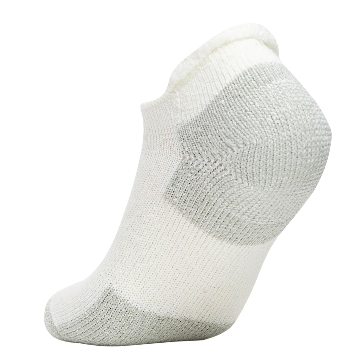 Peltz Shoes Unisex Thorlo Socks Maximum Cushion Rolltop Running Socks- 1 Pair White Platinum J00000-WPL