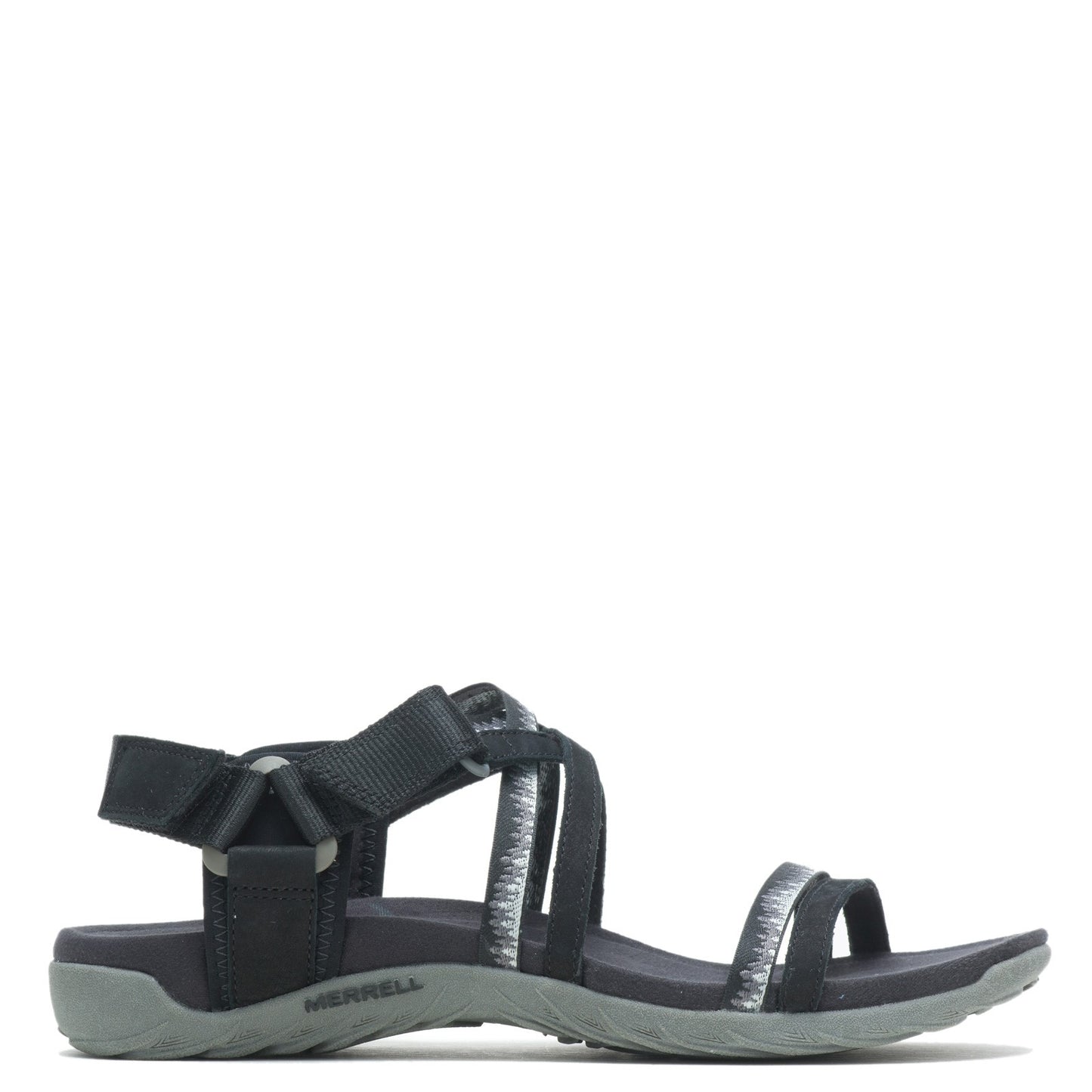 Peltz Shoes Women's Merrell Terran Cush 3 Lattice Sandal - Wide Width BLACK J002712W