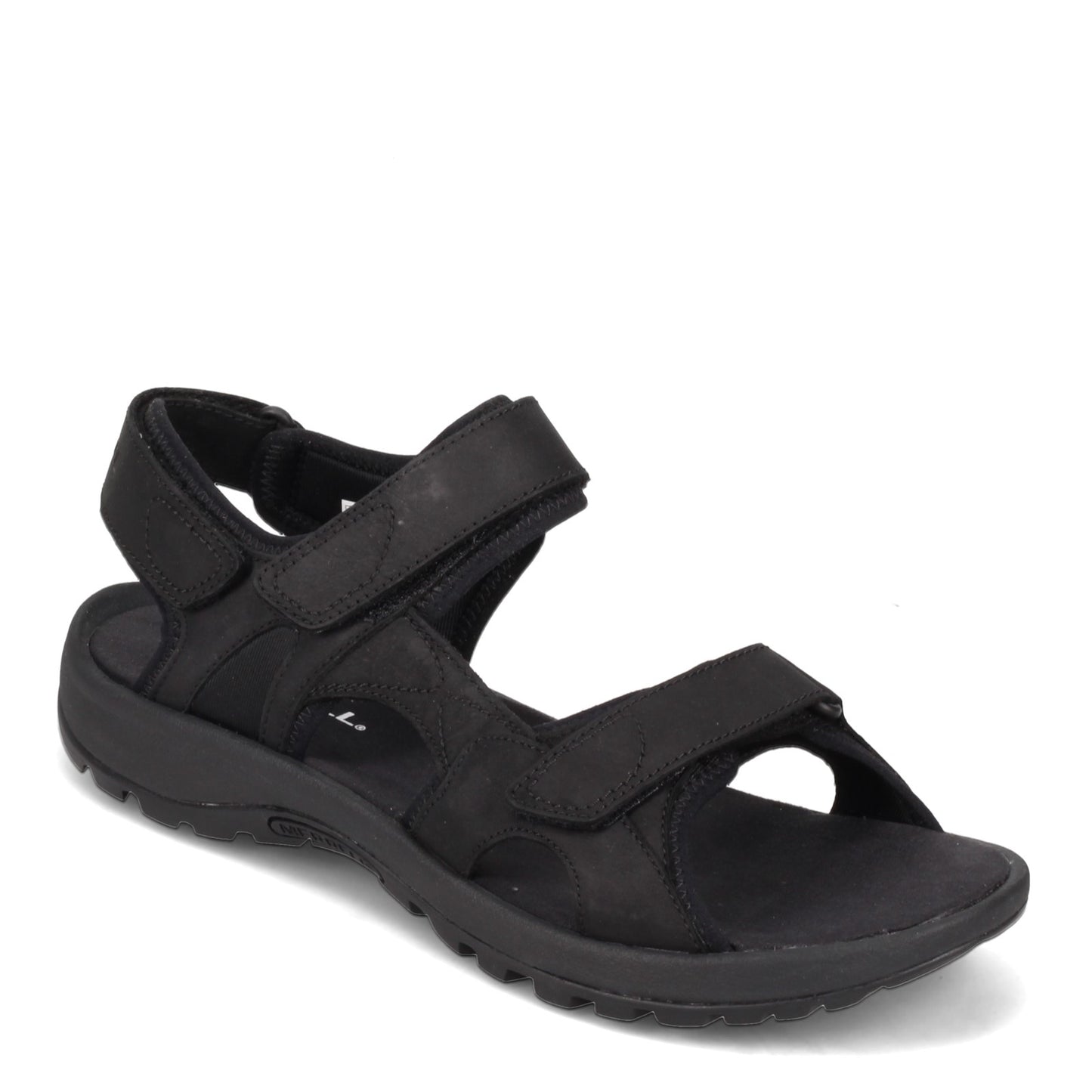 Peltz Shoes Men's Merrell Sandspur Lee Backstrap Sandal SOLID BLACK J002715