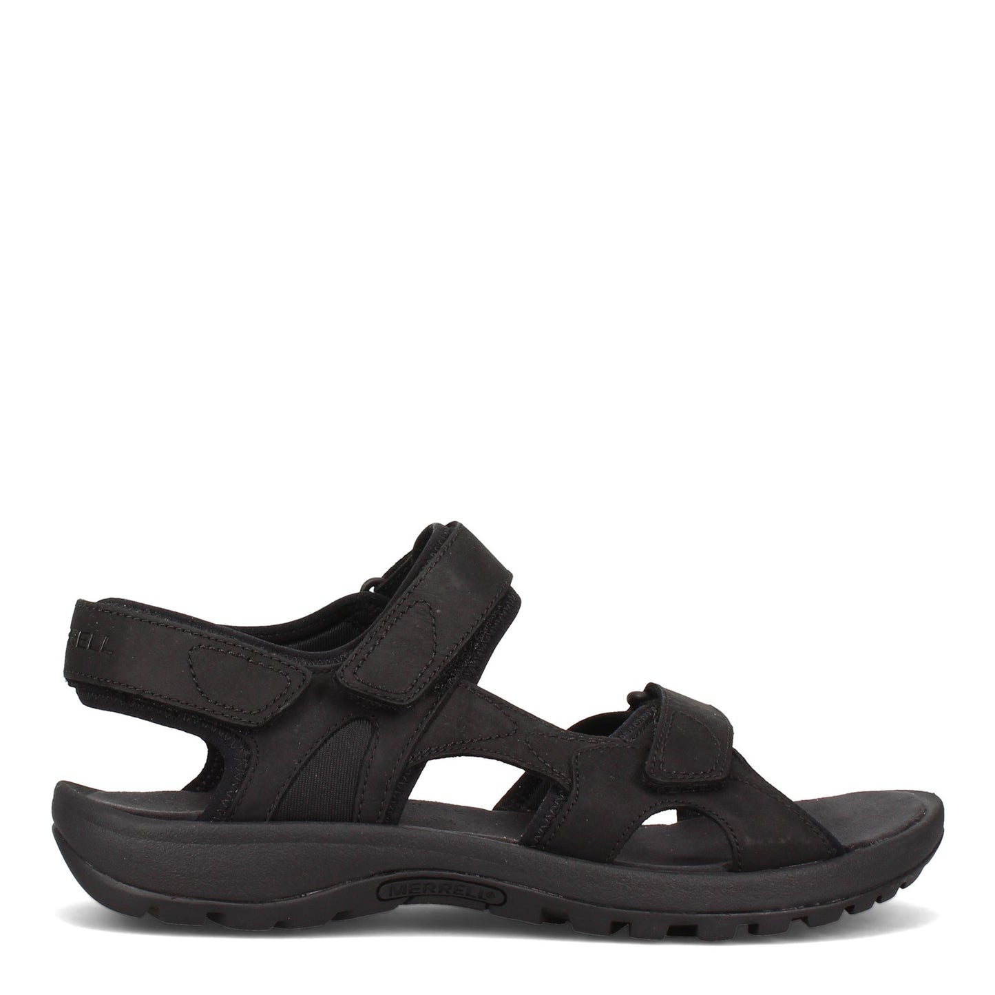 Peltz Shoes Men's Merrell Sandspur Lee Backstrap Sandal SOLID BLACK J002715