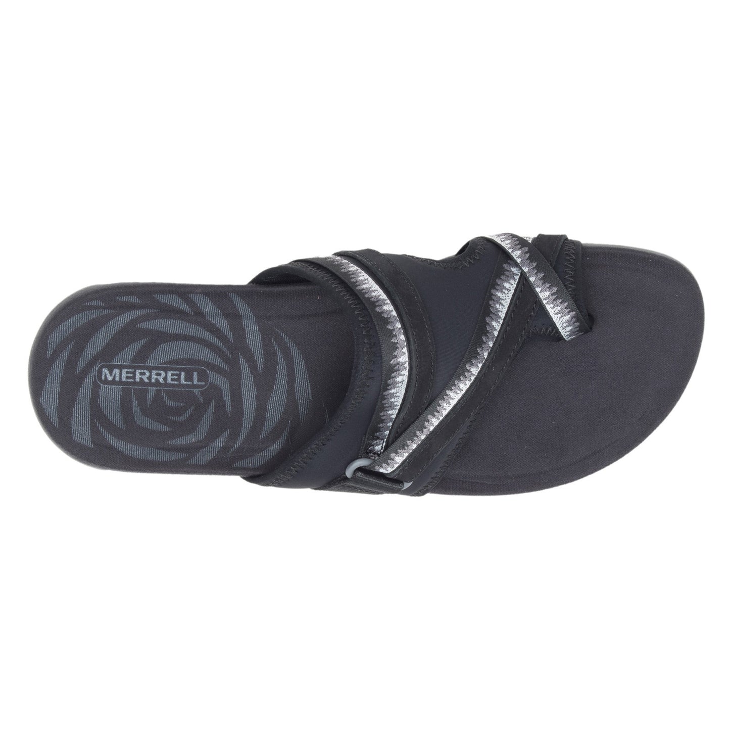Peltz Shoes Women's Merrell Terran Cush 3 Post Sandal - Wide Width BLACK J002728W
