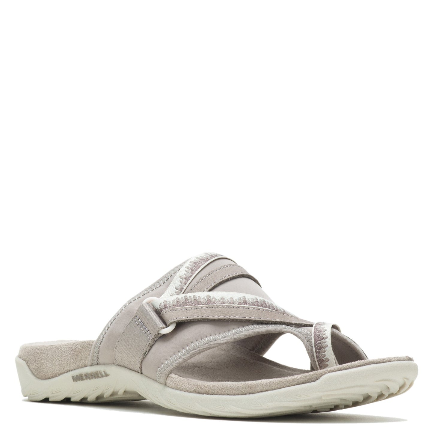 Peltz Shoes Women's Merrell Terran Cush 3 Post Sandal - Wide Width MOONBEAM J002732W
