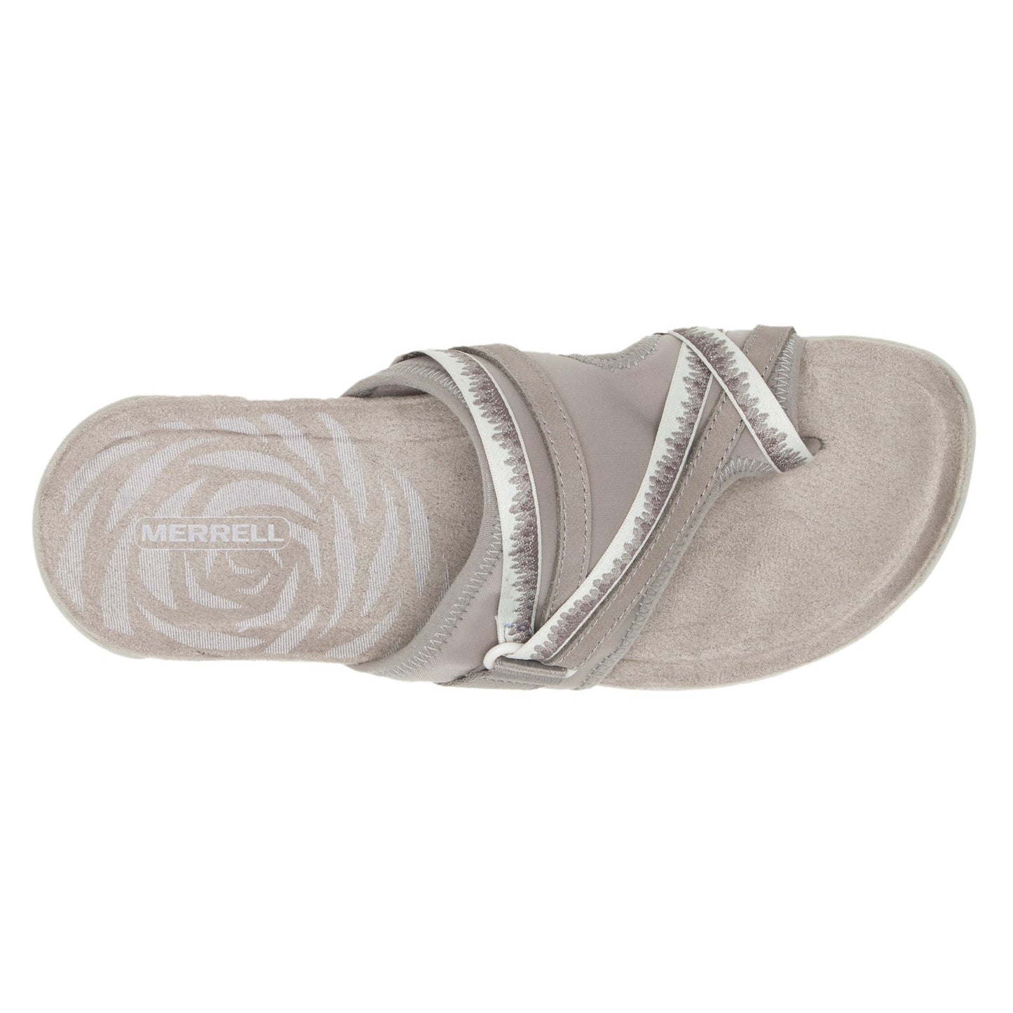 Peltz Shoes Women's Merrell Terran Cush 3 Post Sandal - Wide Width MOONBEAM J002732W
