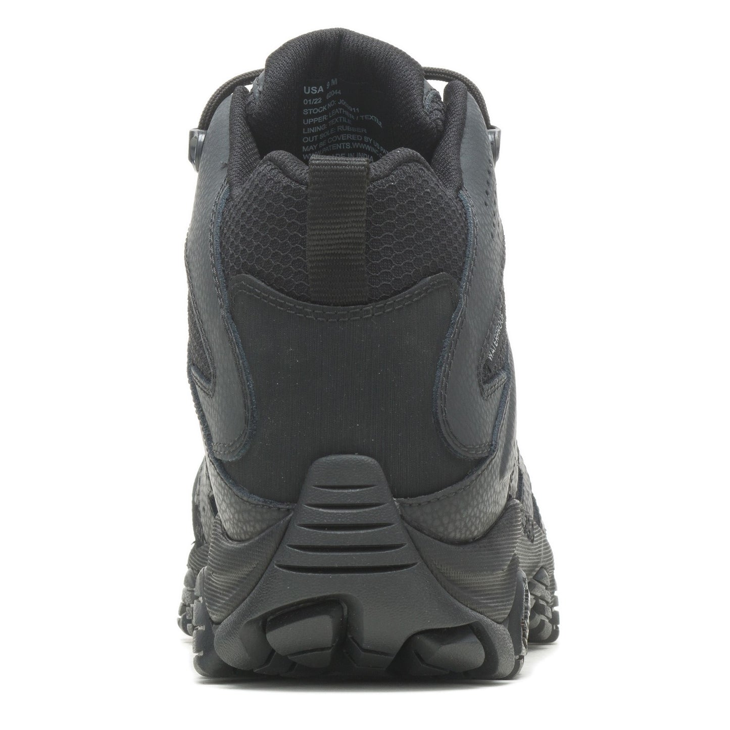 Peltz Shoes Men's Merrell Moab 3 Mid WP Tactical Work Boot - Wide WIdth Black J003911W