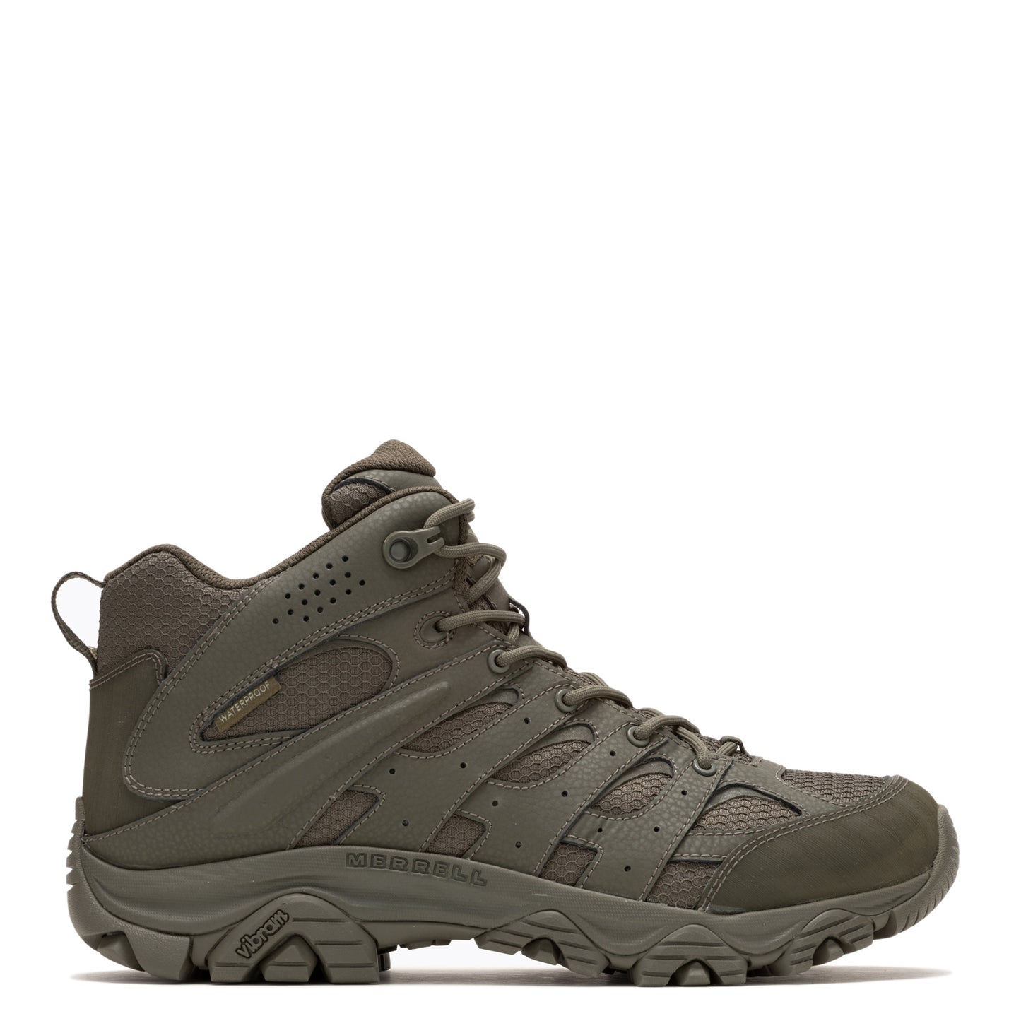 Peltz Shoes Men's Merrell Moab 3 Mid WP Tactical Work Boot Dark Olive J004113