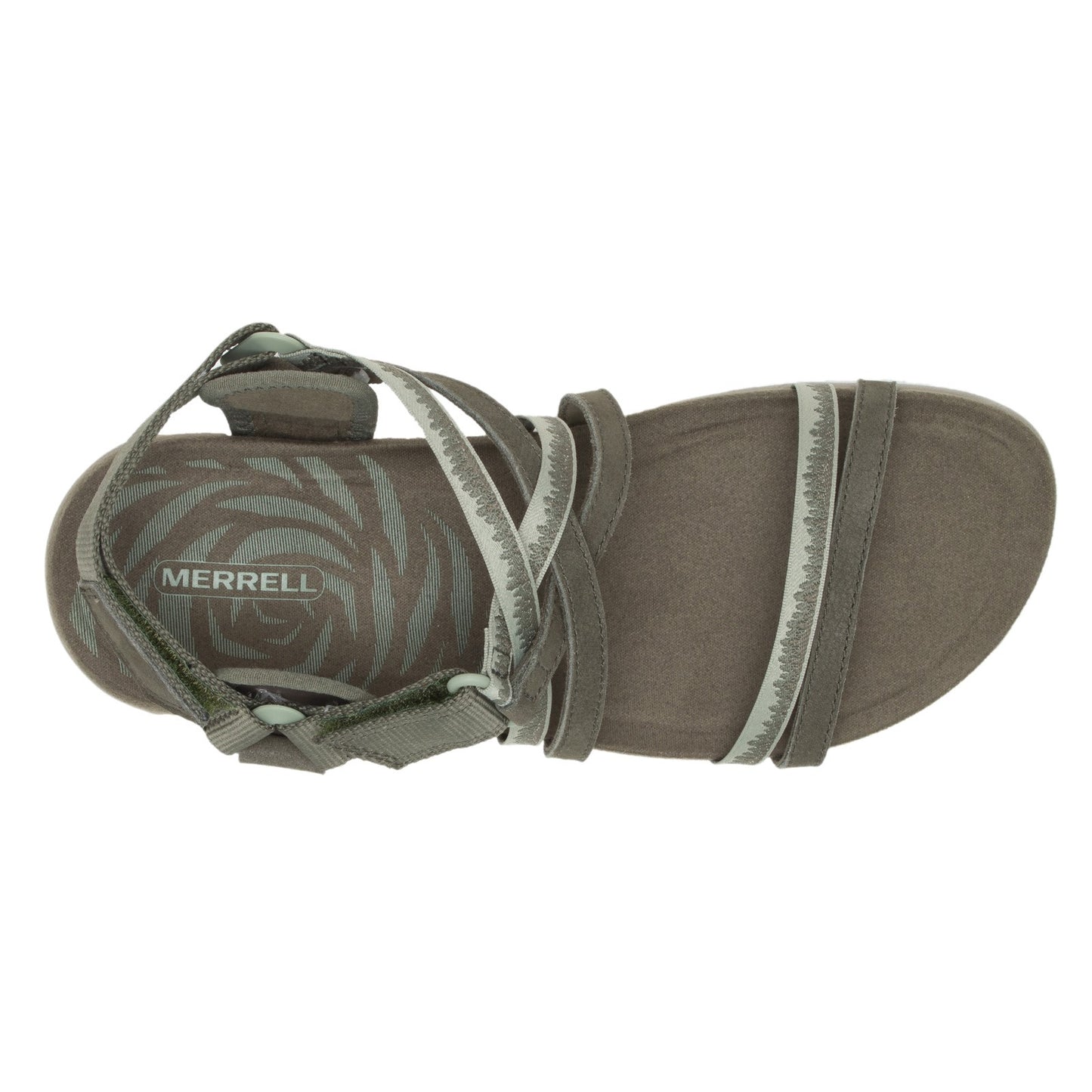 Peltz Shoes Women's Merrell Terran Cush 3 Lattice Sandal OLIVE J004570