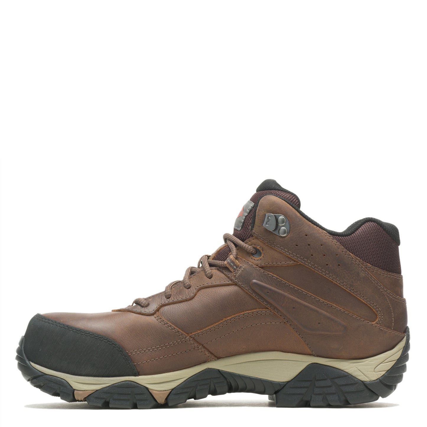 Peltz Shoes Men's Merrell Moab Adventure Mid Waterproof Carbon Fiber Work Shoe TOFFEE J004633