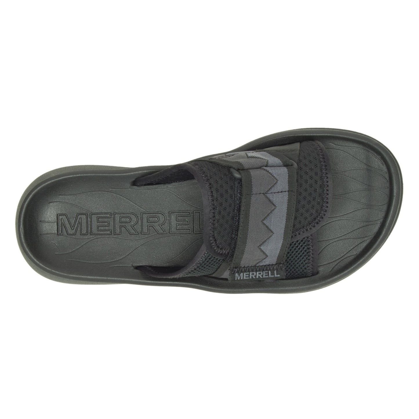 Peltz Shoes Men's Merrell Hut Ultra Slide Sandal Black J005307