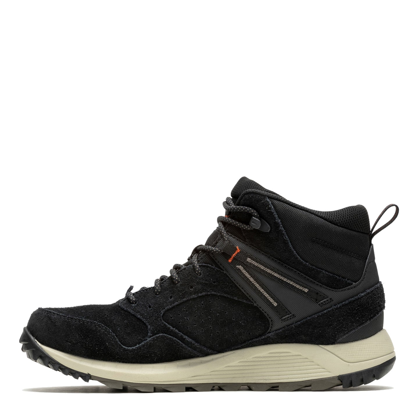 Peltz Shoes Men's Merrell Wildwood Mid Leather WP Boot Black J068027