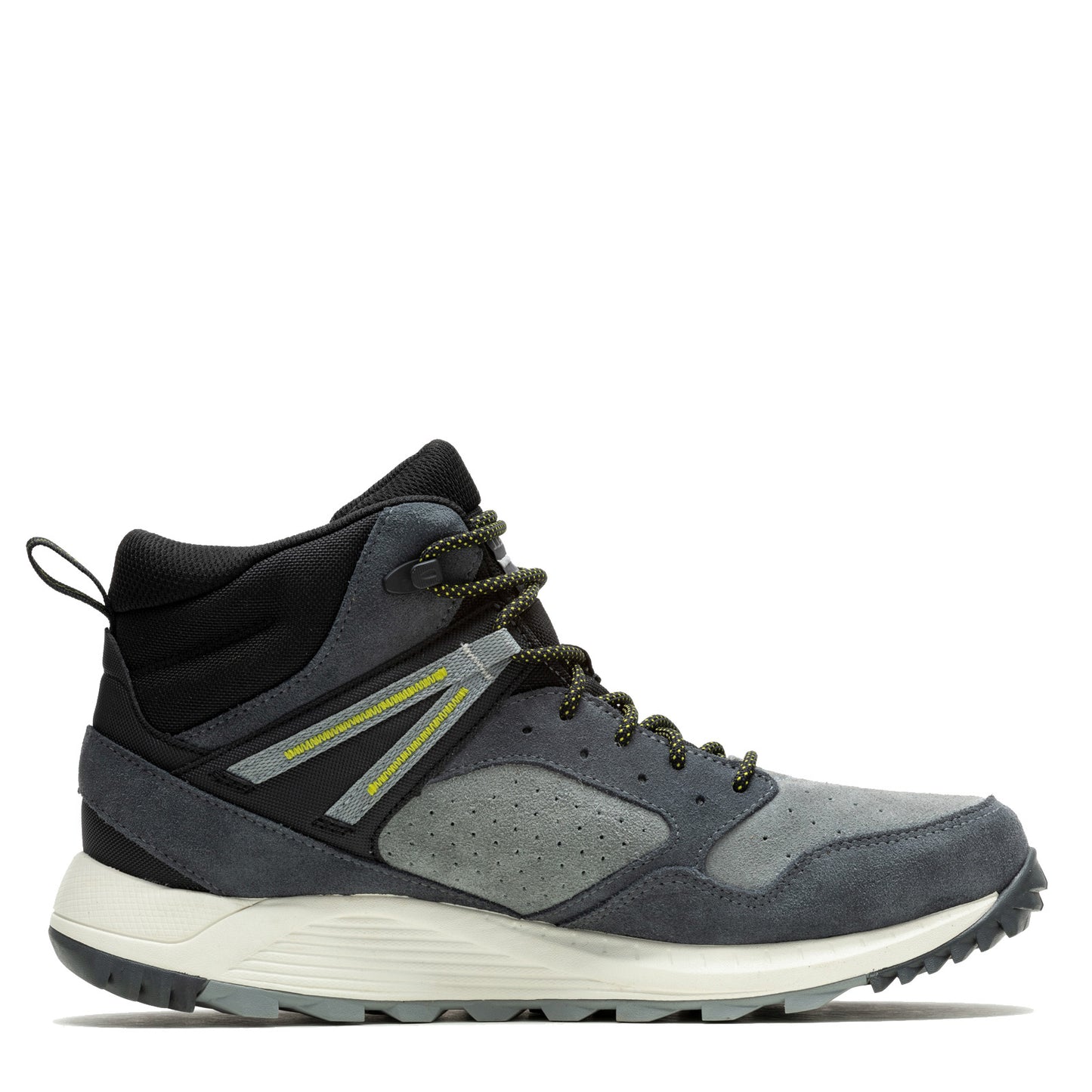 Peltz Shoes Men's Merrell Wildwood Mid Leather WP Boot Grey J068029