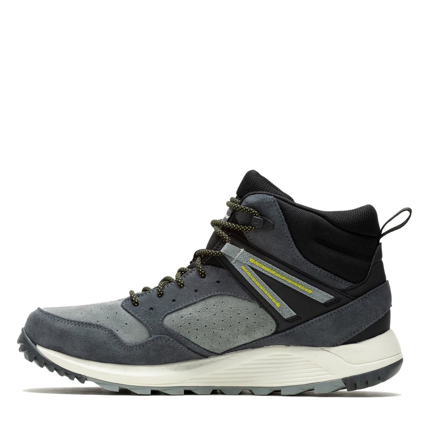Peltz Shoes Men's Merrell Wildwood Mid Leather WP Boot Grey J068029