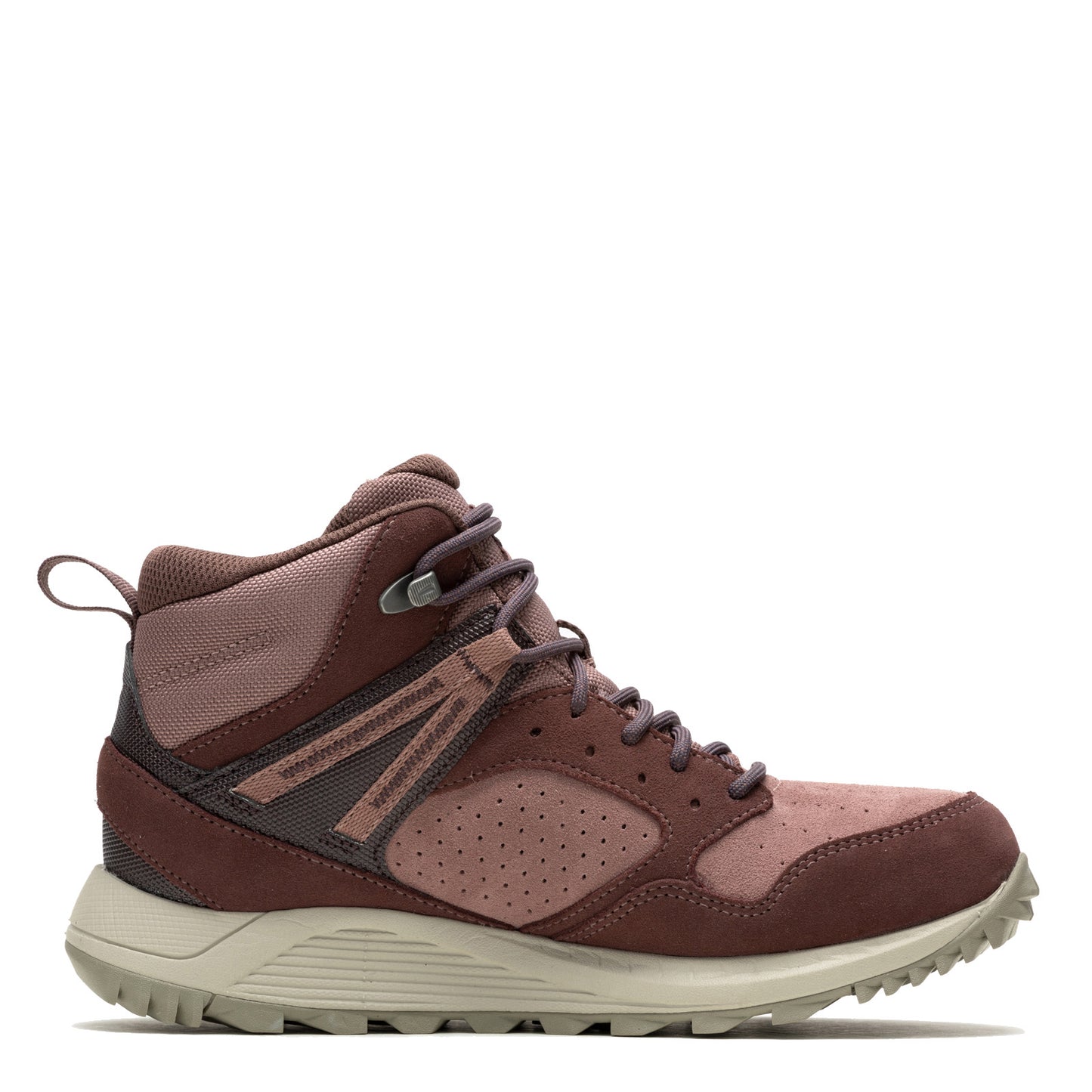 Peltz Shoes Women's Merrell Wildwood Mid Leather WP Boot Marron J068104