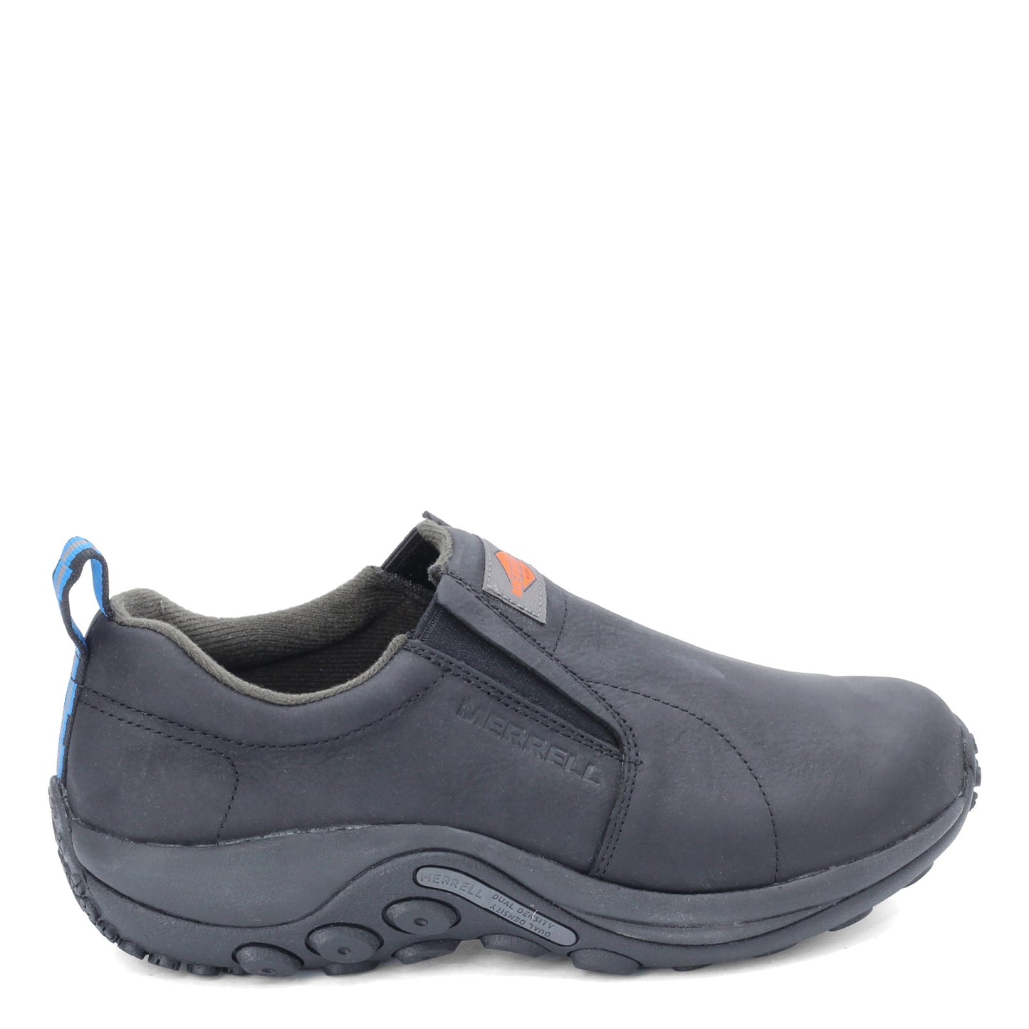 Peltz Shoes Men's Merrell Jungle Moc Leather SR Work Shoe - Wide Width BLACK J099321W
