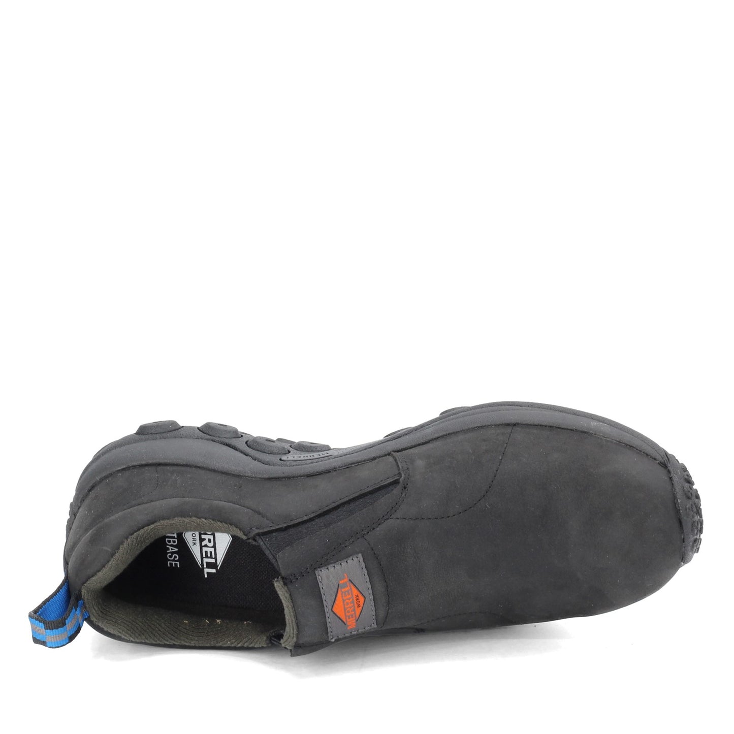 Peltz Shoes Men's Merrell Jungle Moc Leather SR Work Shoe BLACK J099321