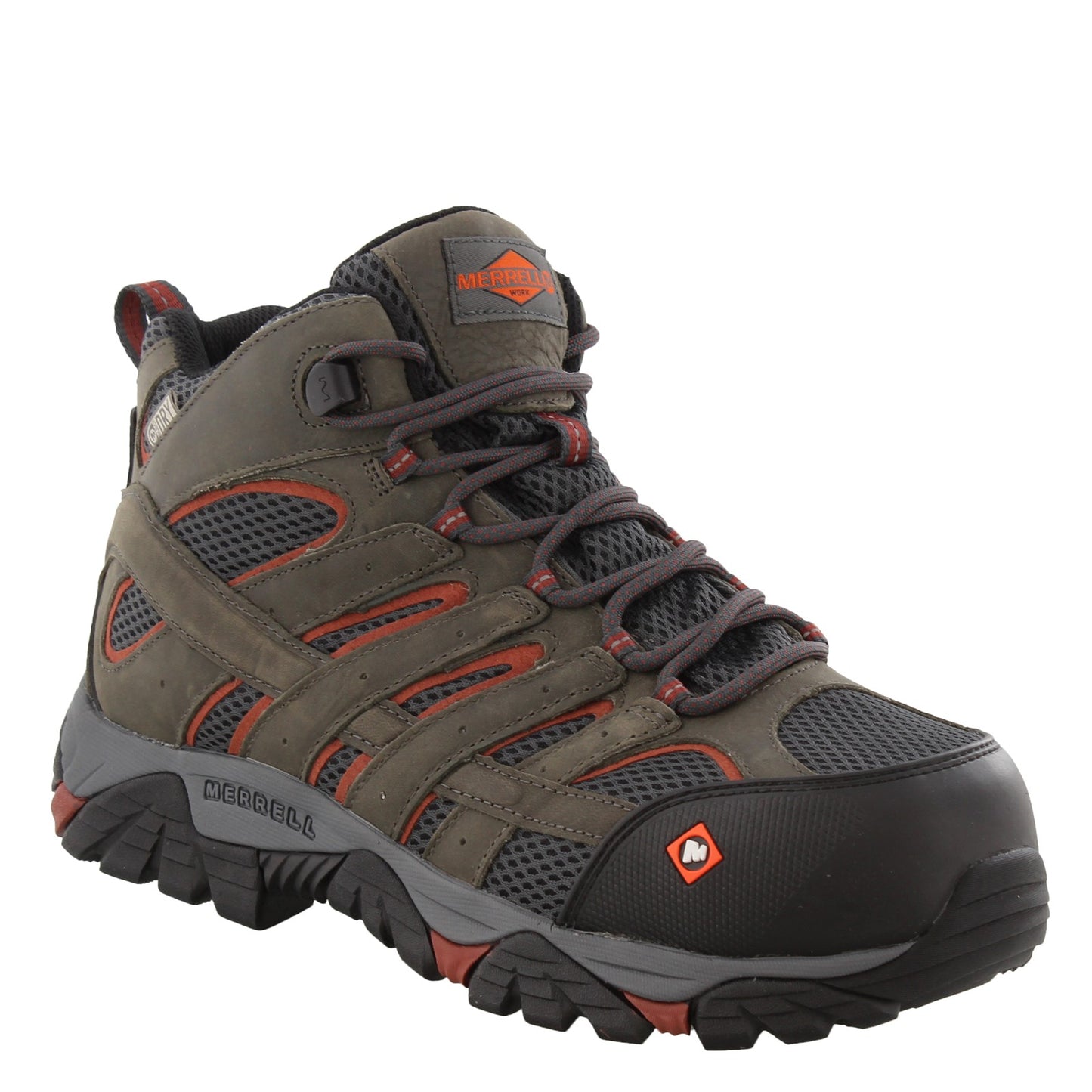 Peltz Shoes Men's Merrell Moab Vertex Mid Waterproof Comp Toe - Wide Width PEWTER J11515W
