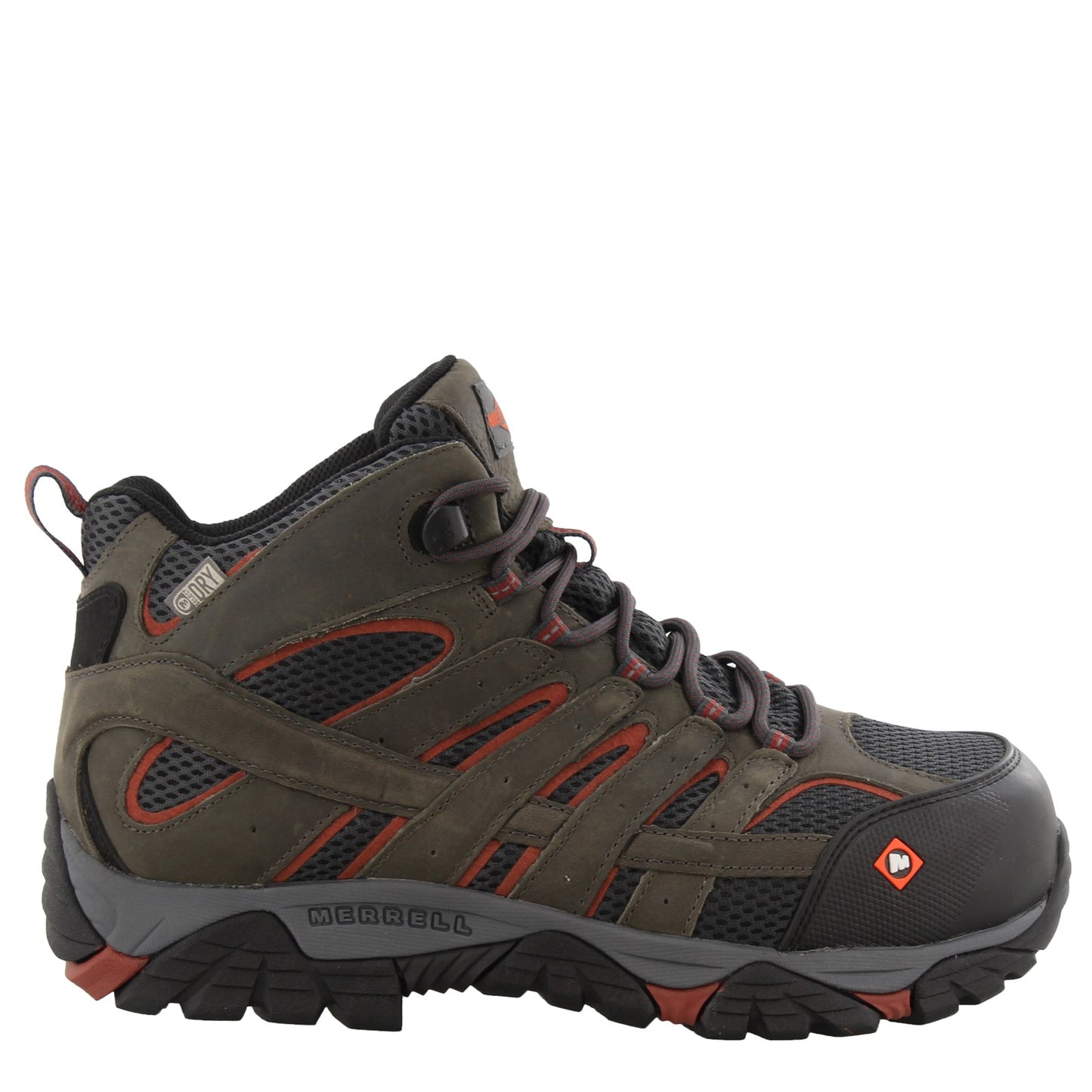 Peltz Shoes Men's Merrell Moab Vertex Mid Waterproof Comp Toe - Wide Width PEWTER J11515W