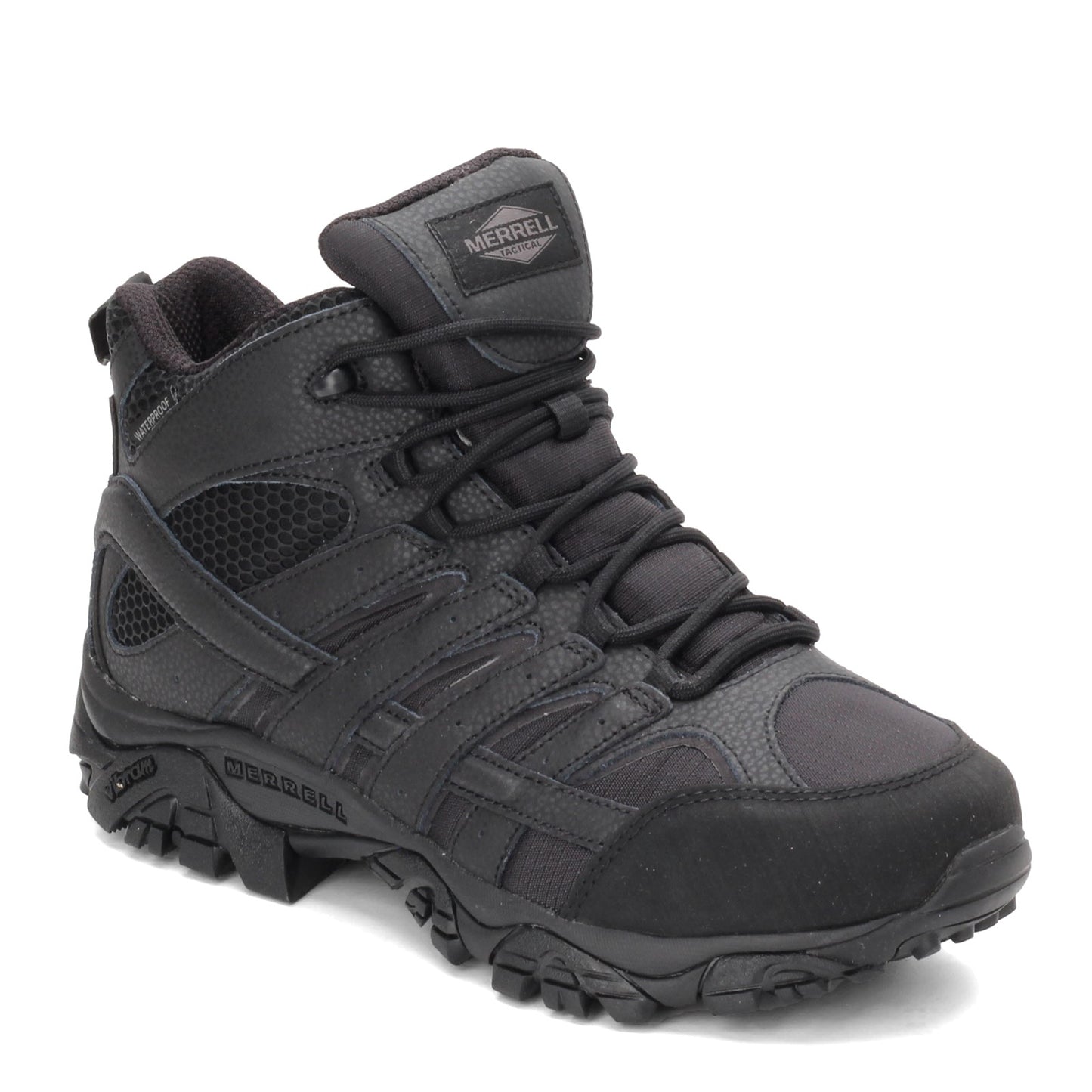 Peltz Shoes Men's Merrell Moab 2 Mid Tactical Response Waterproof Boot BLACK J15853