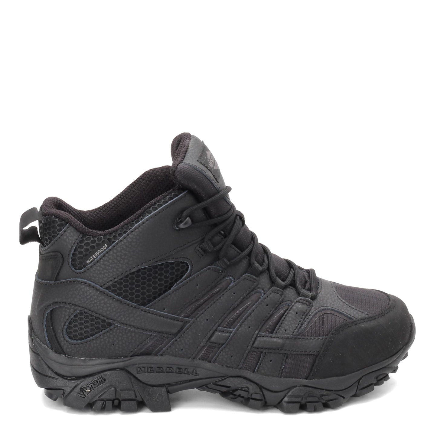 Peltz Shoes Men's Merrell Moab 2 Mid Tactical Response Waterproof Boot BLACK J15853