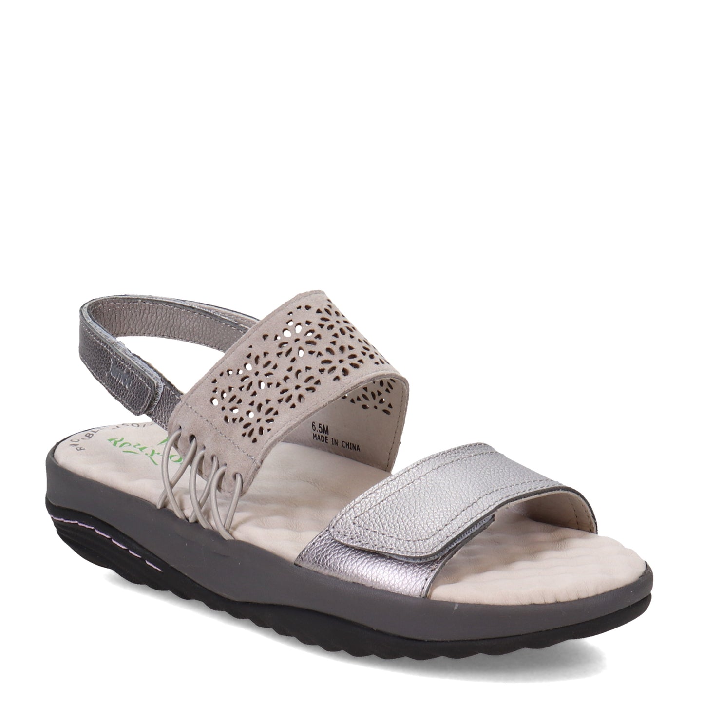Peltz Shoes Women's Jambu Alba Sandal GUNMETAL J1ALB56