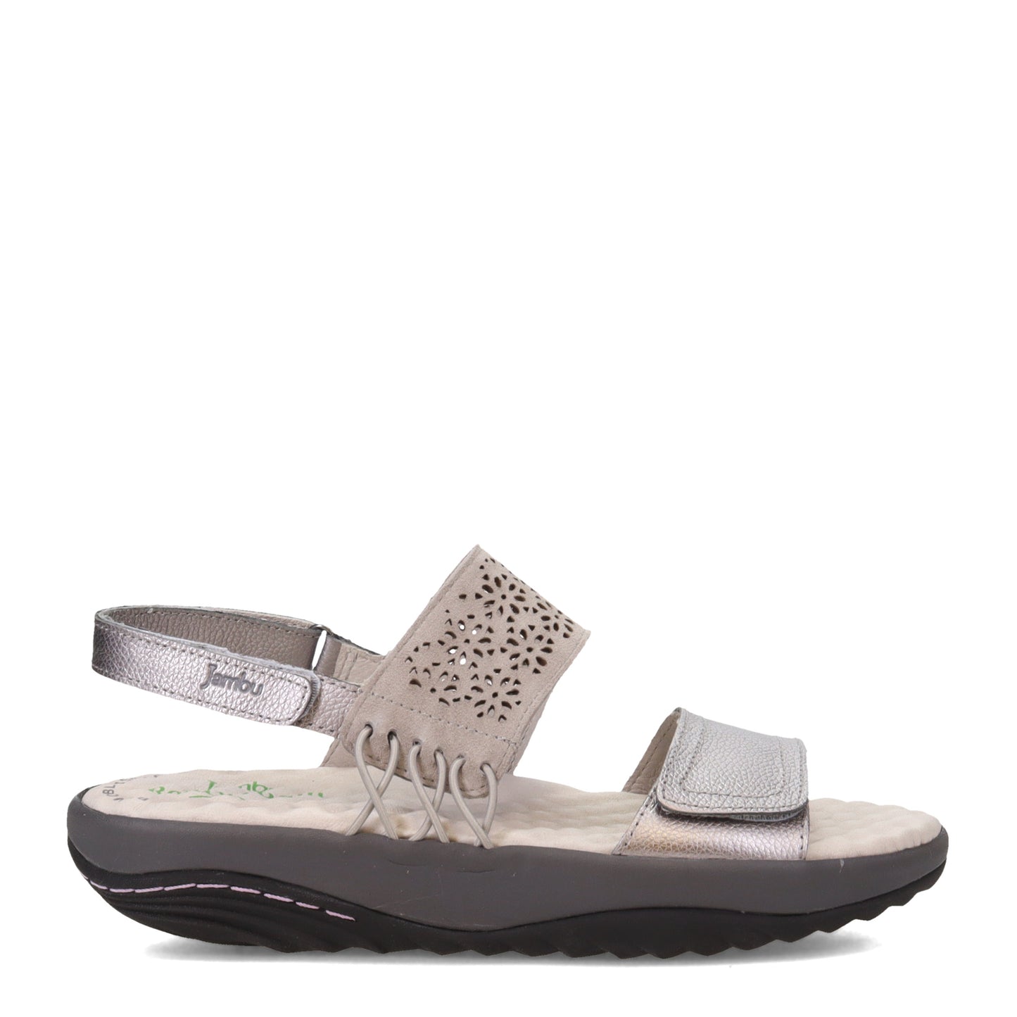 Peltz Shoes Women's Jambu Alba Sandal GUNMETAL J1ALB56