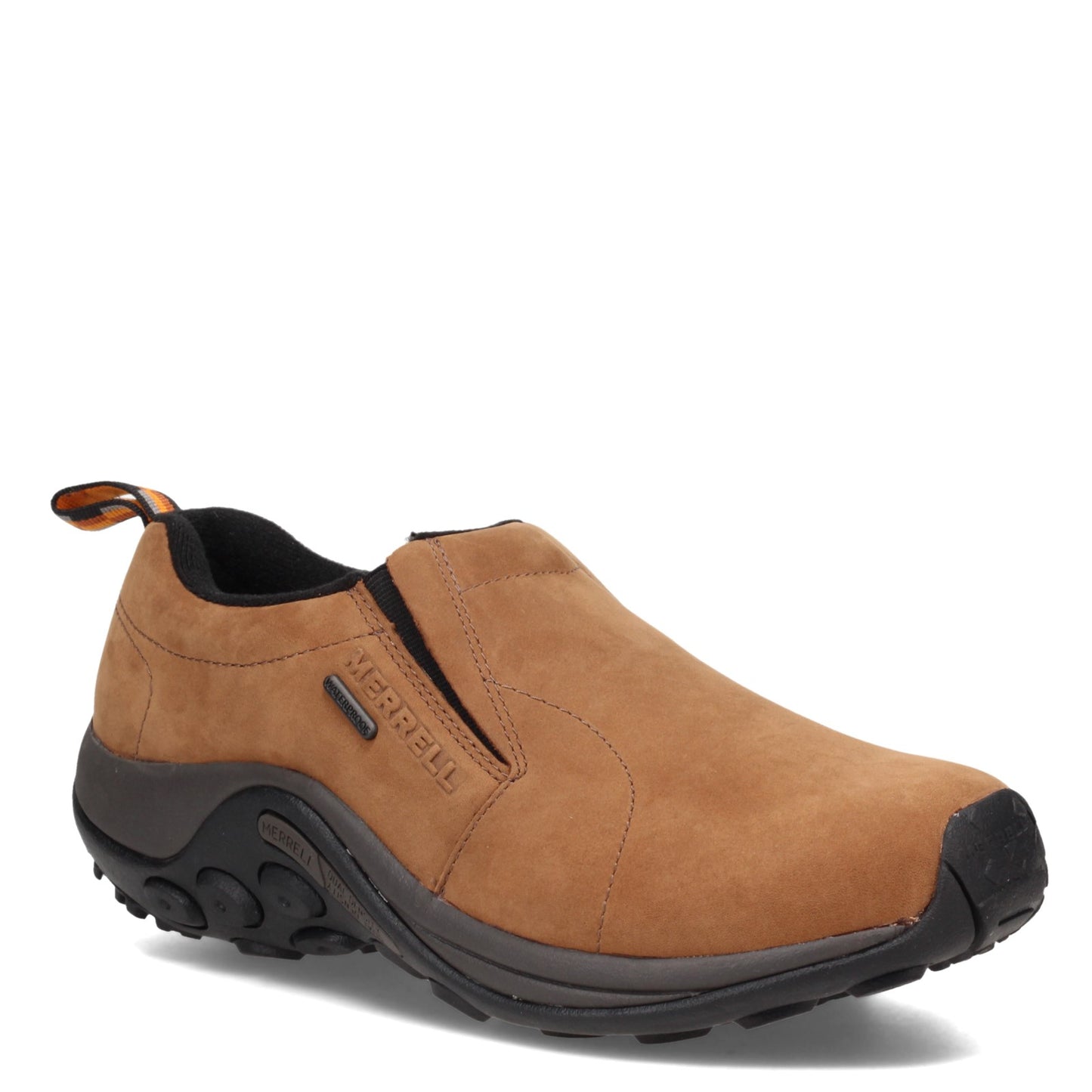 Peltz Shoes Men's Merrell Jungle Moc Waterproof Slip-On BROWN NUBUCK J52927