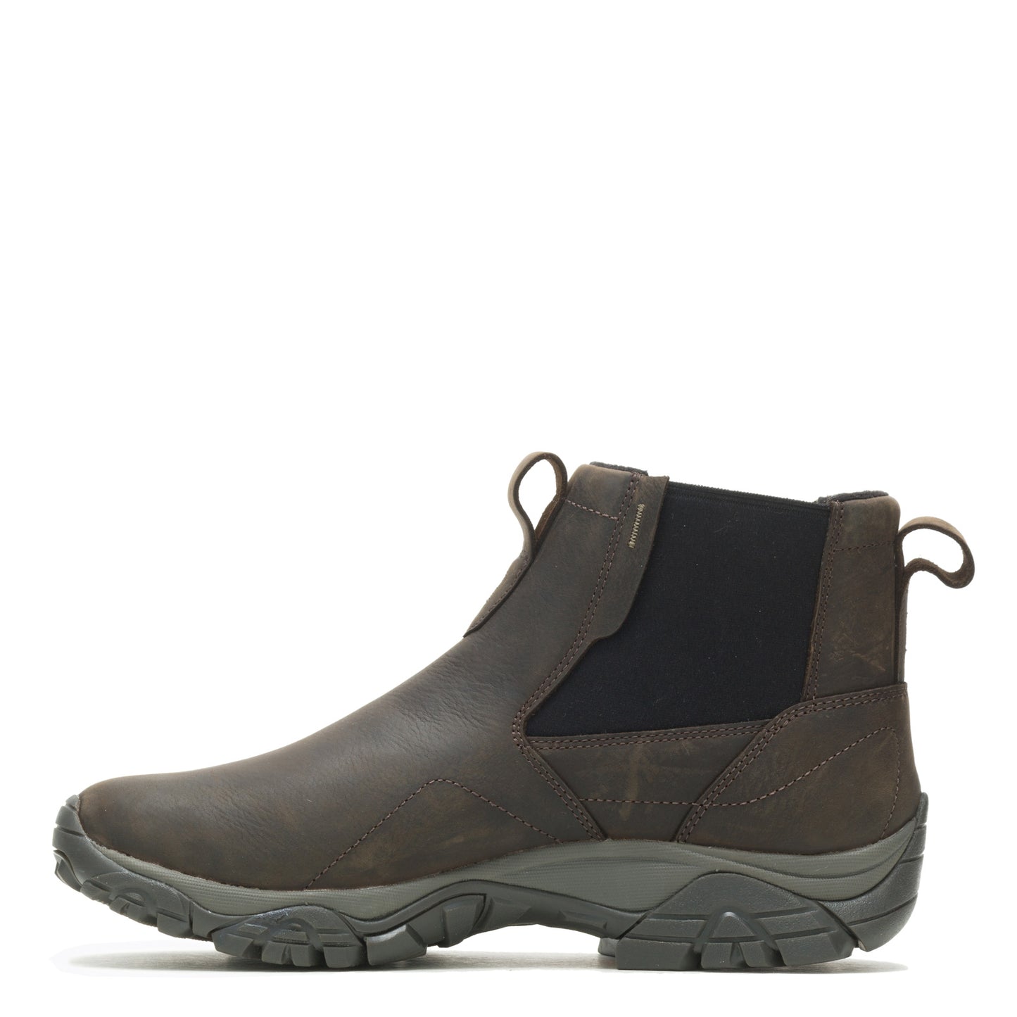 Peltz Shoes Men's Merrell Moab Adventure Chelsea Polar Waterproof Boot BROWN J88453