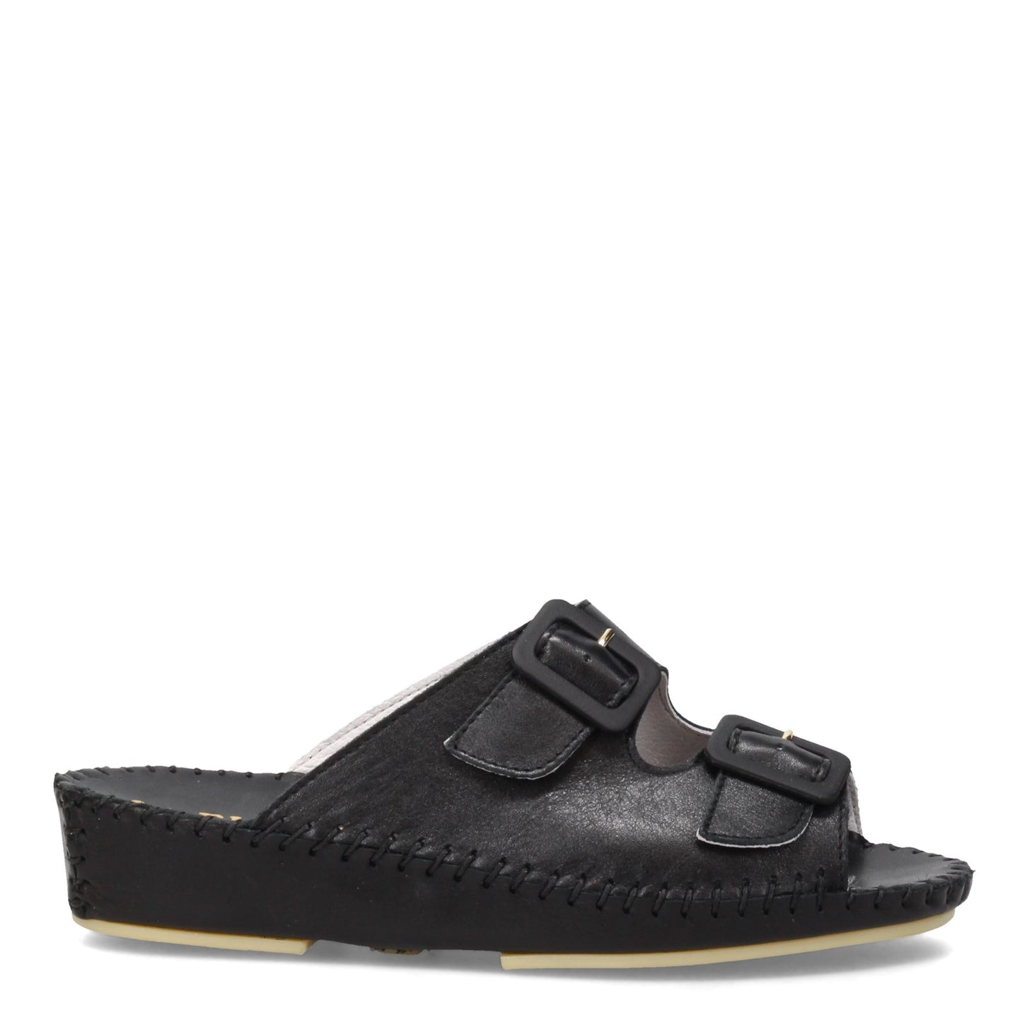 Peltz Shoes Women's La Plume Jen Sandal BLACK LEATHER JEN-BLACK LEA