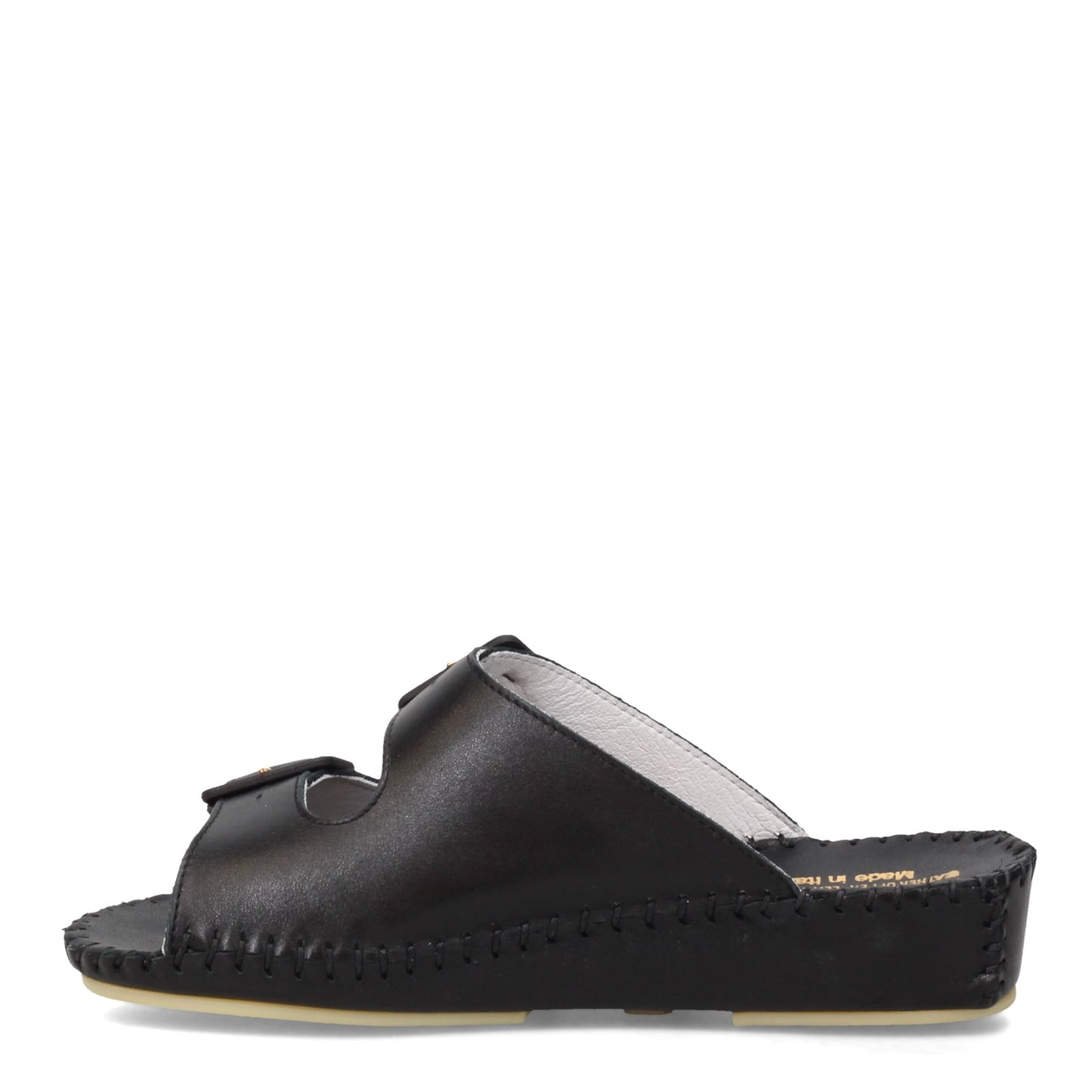 Peltz Shoes Women's La Plume Jen Sandal BLACK LEATHER JEN-BLACK LEA