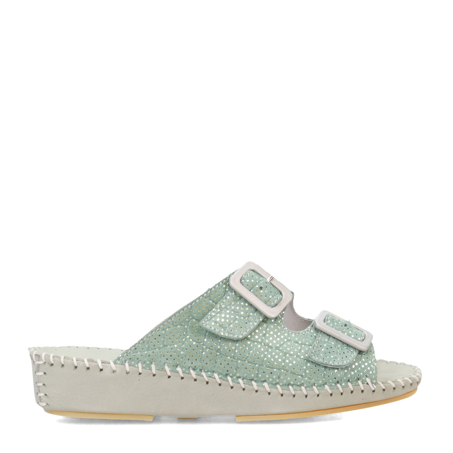 Peltz Shoes Women's La Plume Jen Sandal GREEN JEN-GREENSPARK