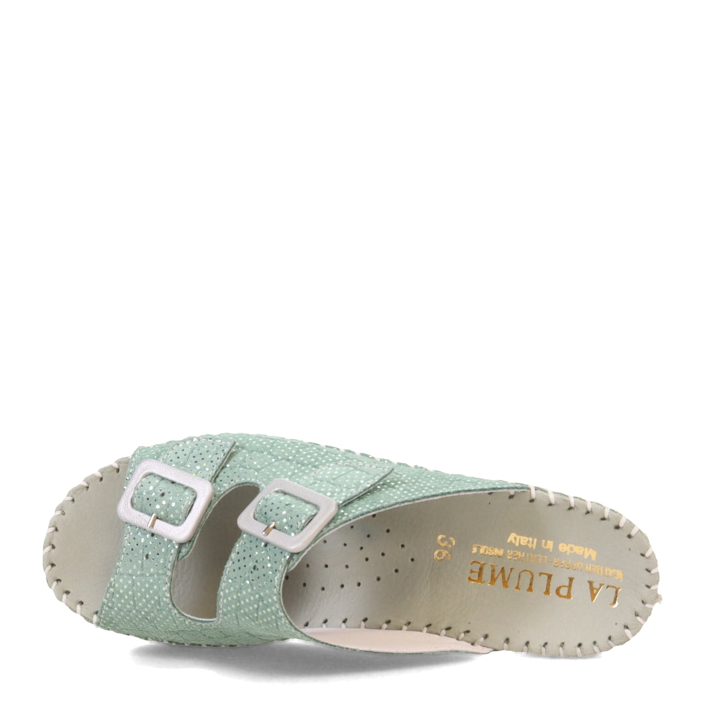 Peltz Shoes Women's La Plume Jen Sandal GREEN JEN-GREENSPARK