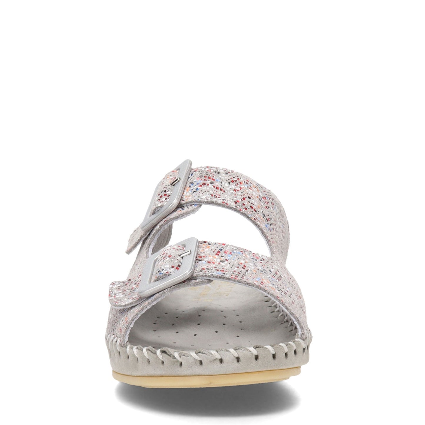 Peltz Shoes Women's La Plume Jen Sandal GREY MULTI JEN-MOSAIC