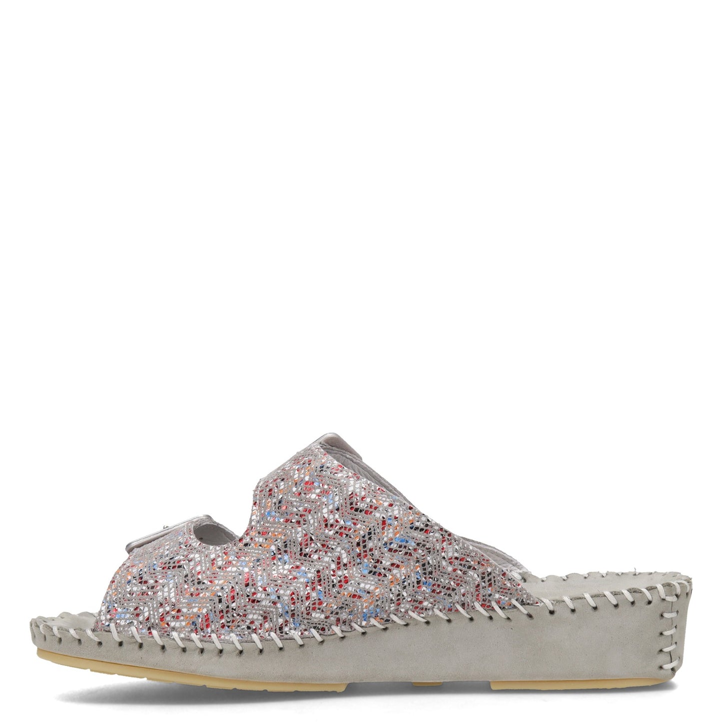 Peltz Shoes Women's La Plume Jen Sandal GREY MULTI JEN-MOSAIC