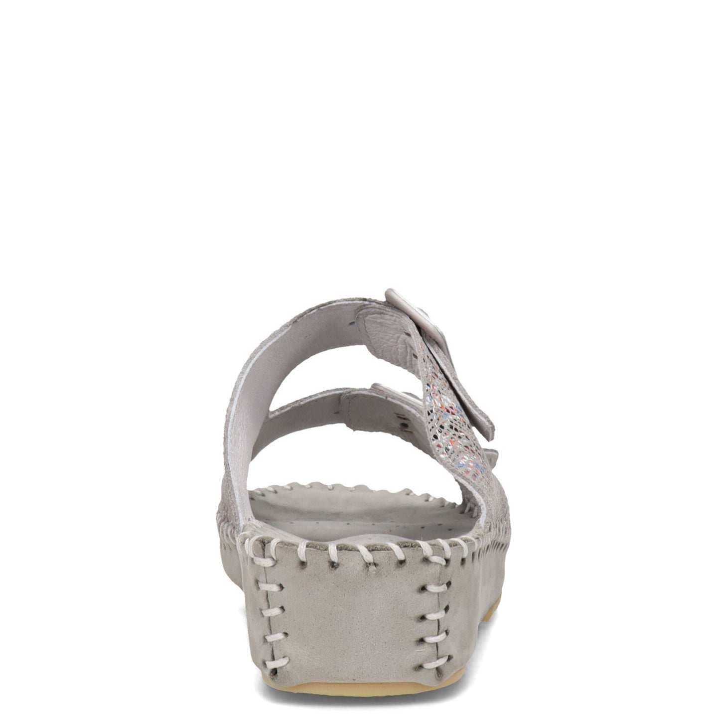 Peltz Shoes Women's La Plume Jen Sandal GREY MULTI JEN-MOSAIC