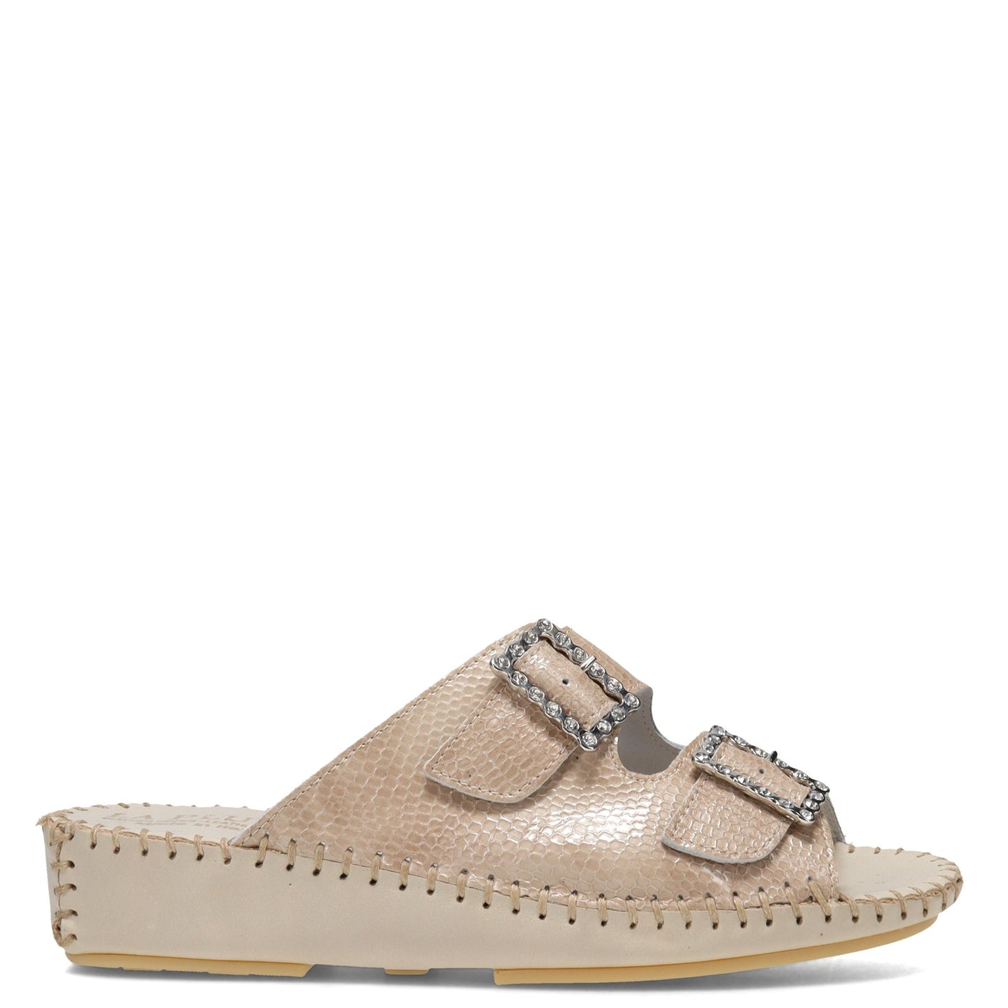Peltz Shoes Women's La Plume Jen Rhinestone Sandal TAUPE JEN-TAUPERHINE