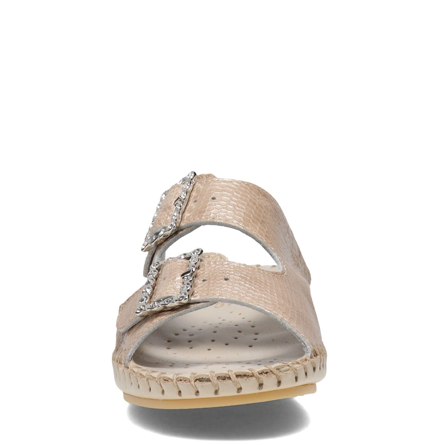 Peltz Shoes Women's La Plume Jen Rhinestone Sandal TAUPE JEN-TAUPERHINE