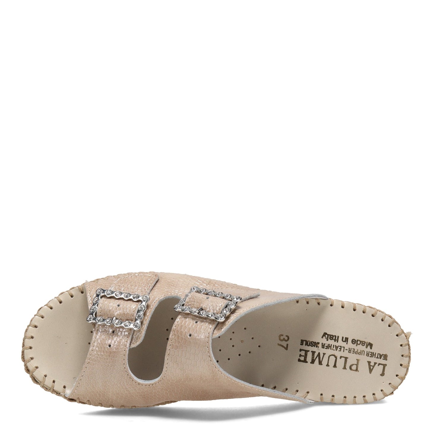 Peltz Shoes Women's La Plume Jen Rhinestone Sandal TAUPE JEN-TAUPERHINE