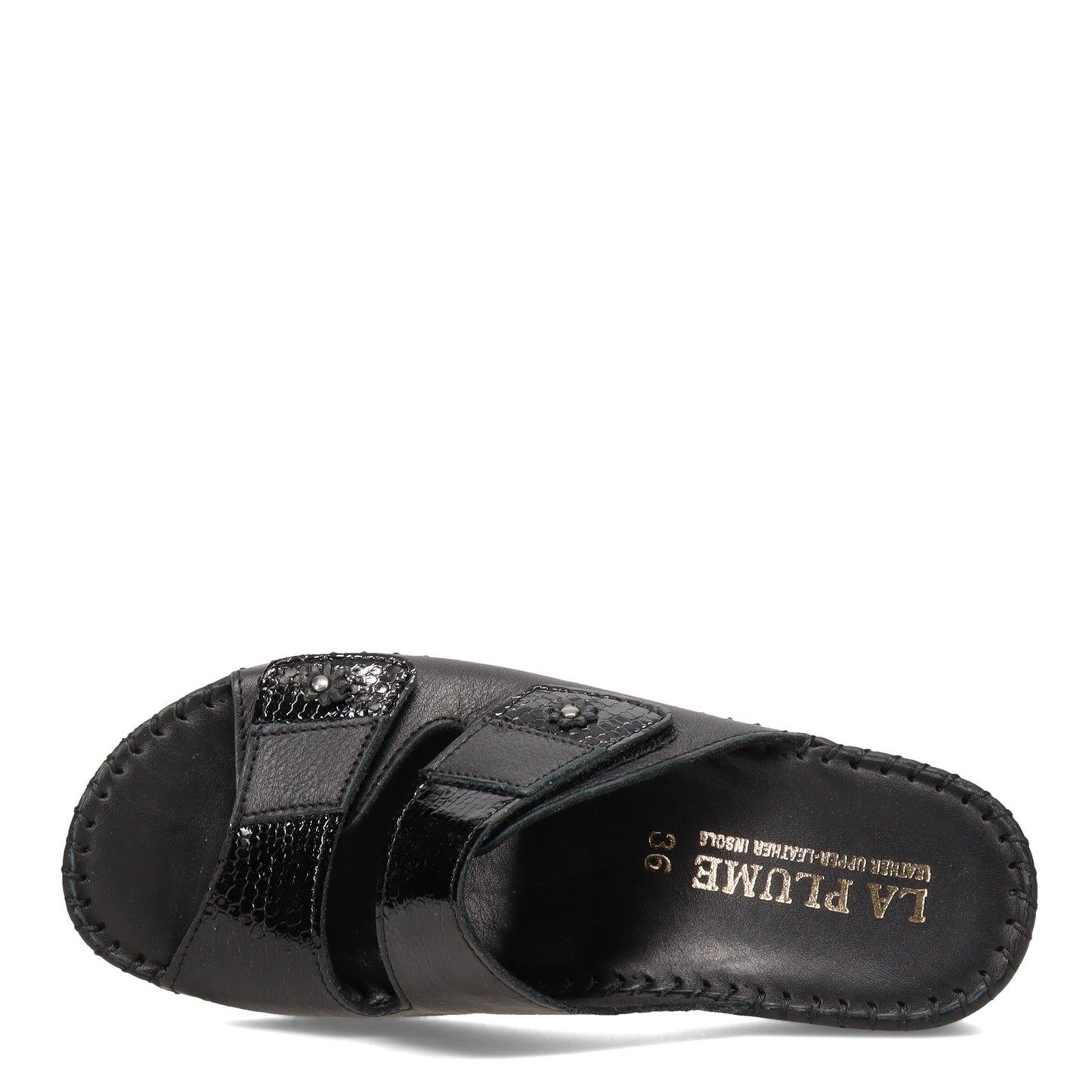 Peltz Shoes Women's La Plume Jessica Sandal BLACK JESSICA-BLACK